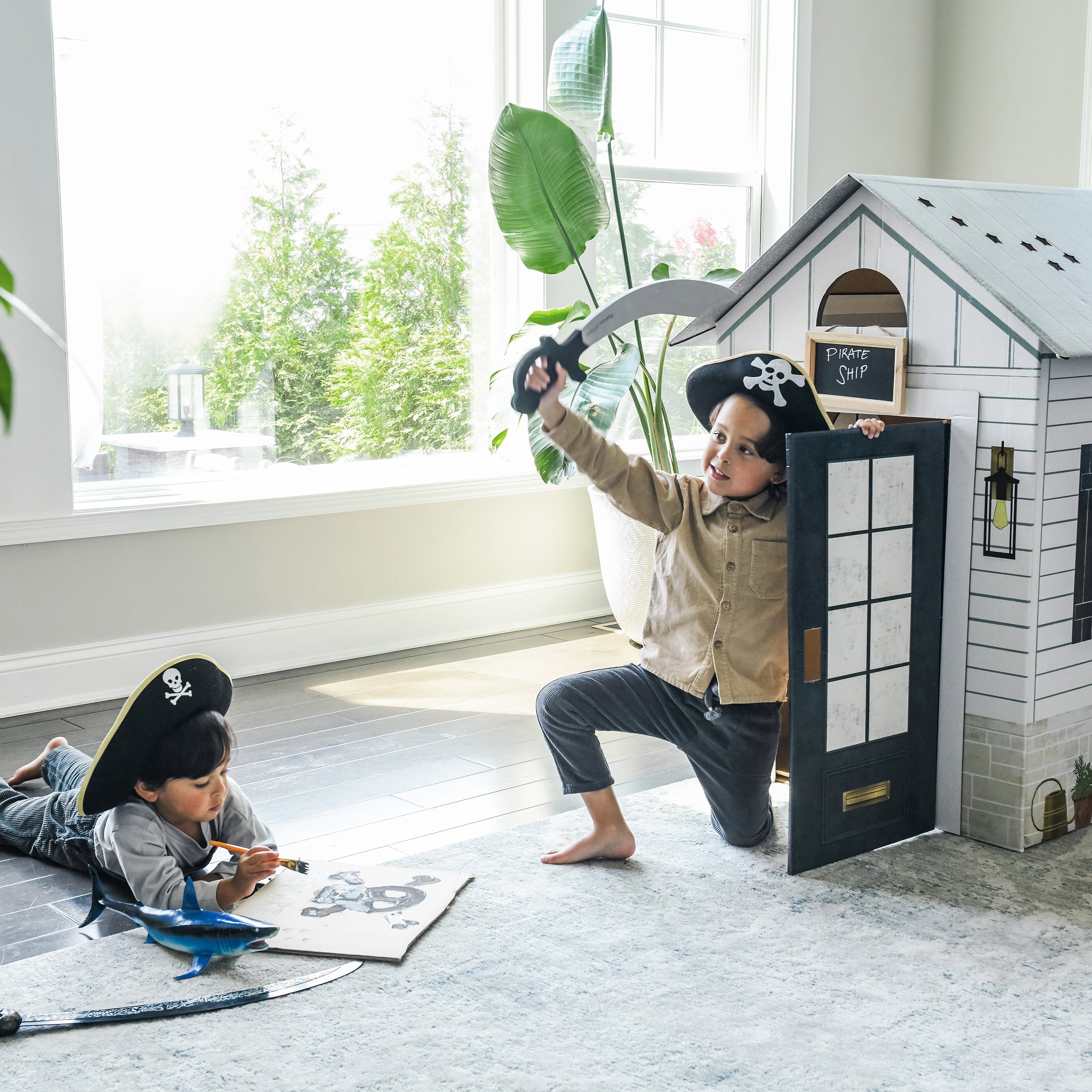 Modern Farmhouse - Cardboard Playhouse