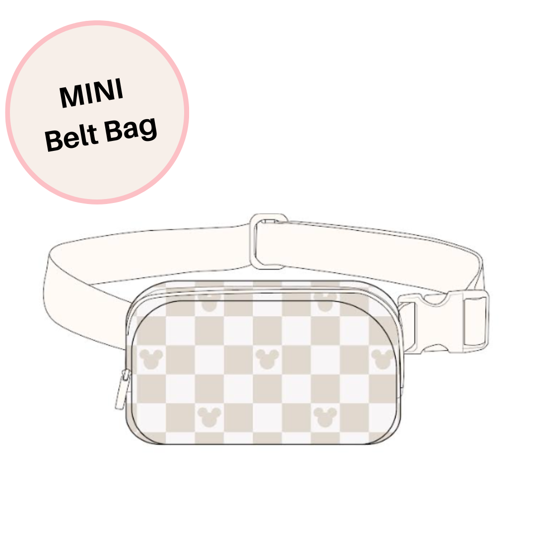 Mini Neutral Checks Magical Belt Bag