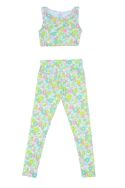 Mint Petal Short Long Leggings Set