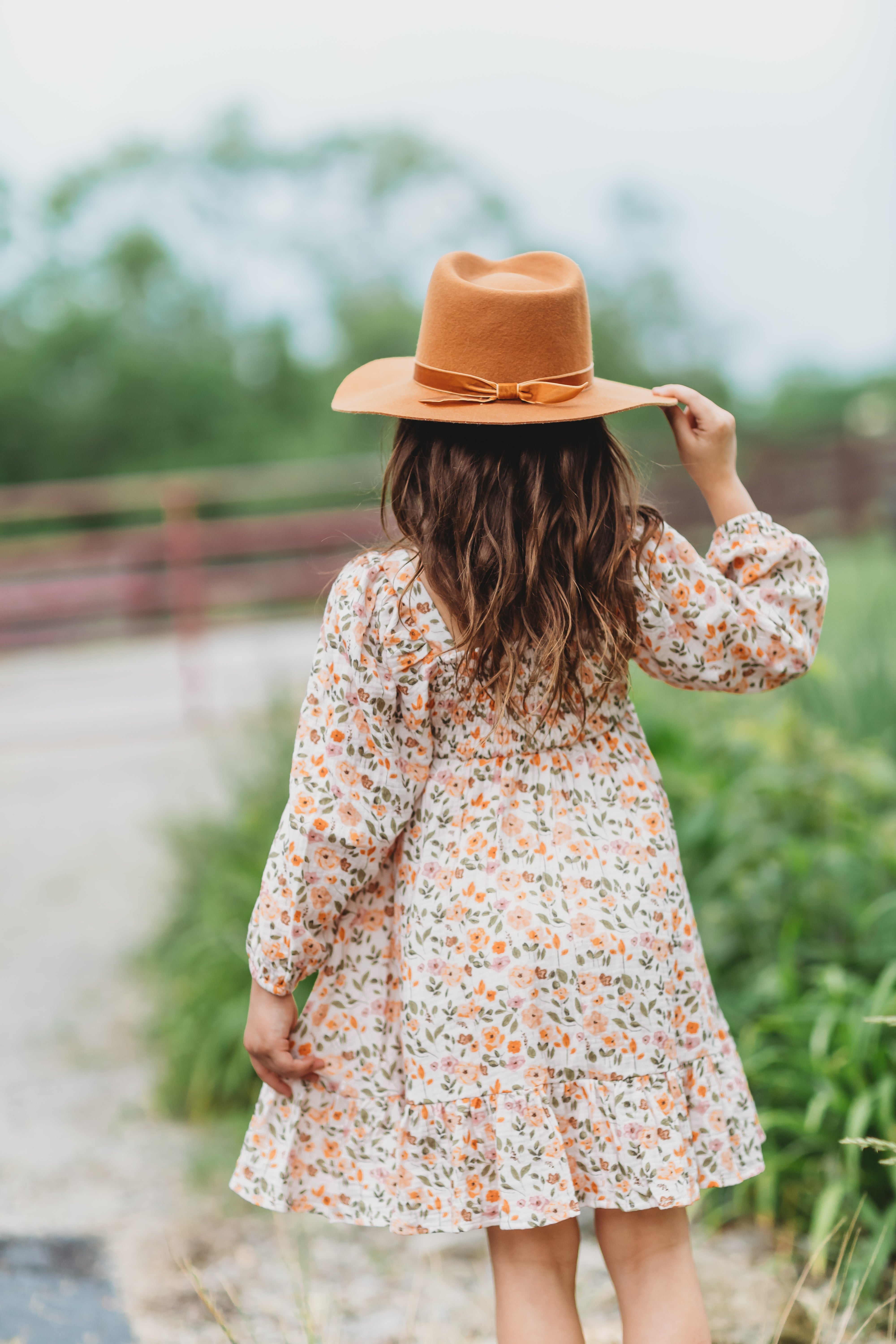 Puff Sleeve Gauze Dress - Harvest Bloom