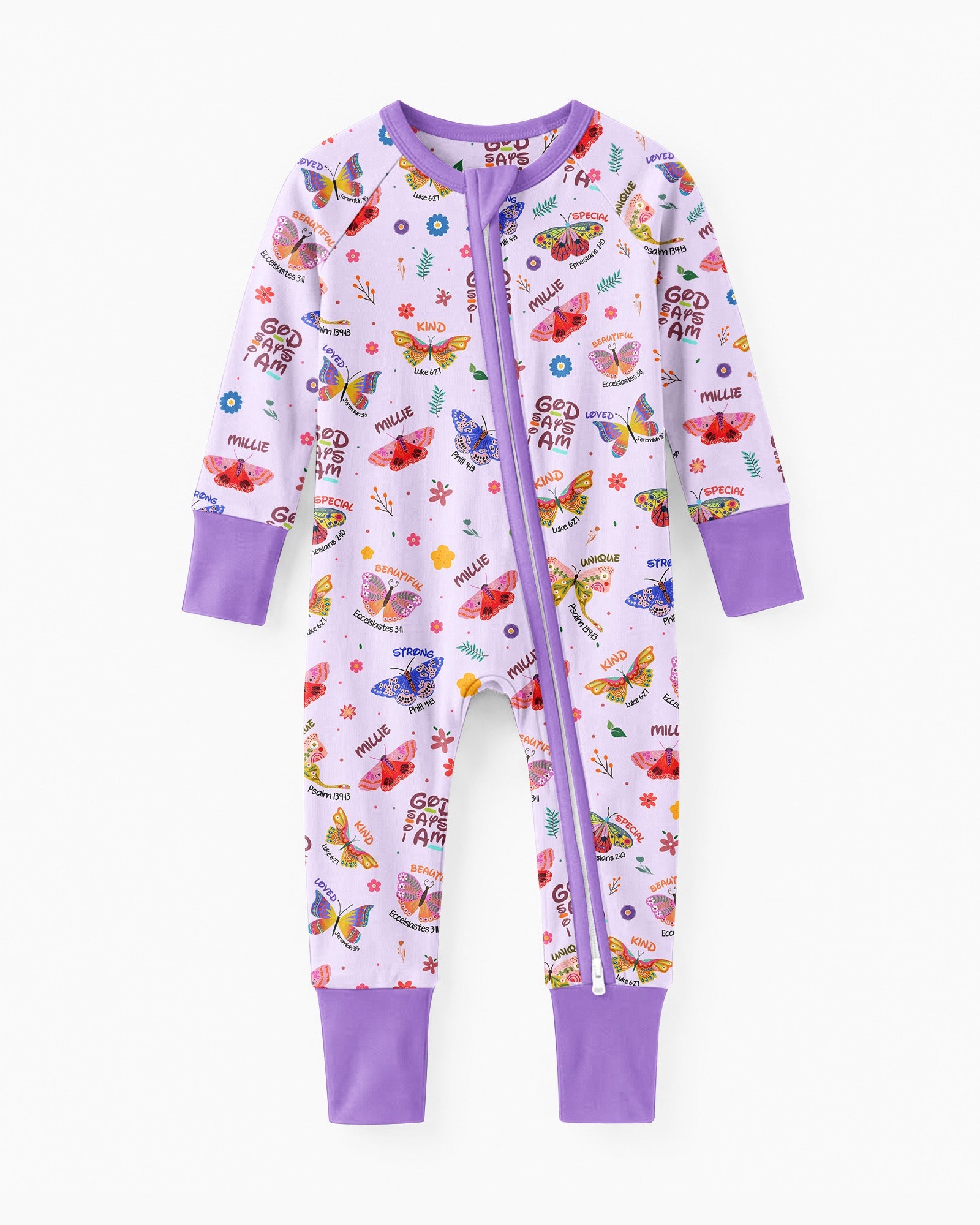Custom Name God Says I Am Butterfly Bamboo Convertible Zippy