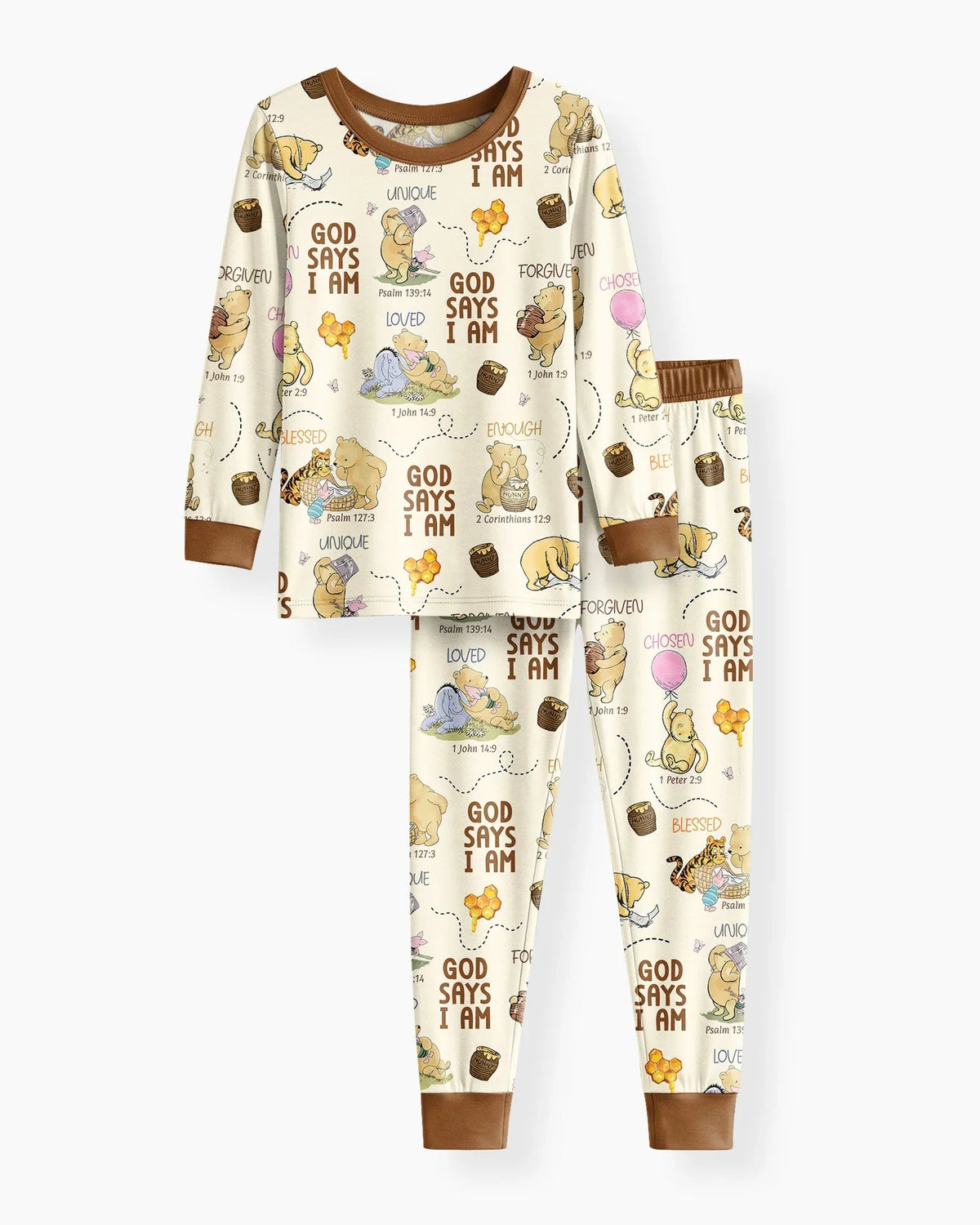 God Says I Am – Little Blessings Bamboo Two Piece Long Sleeve Pajama Set
