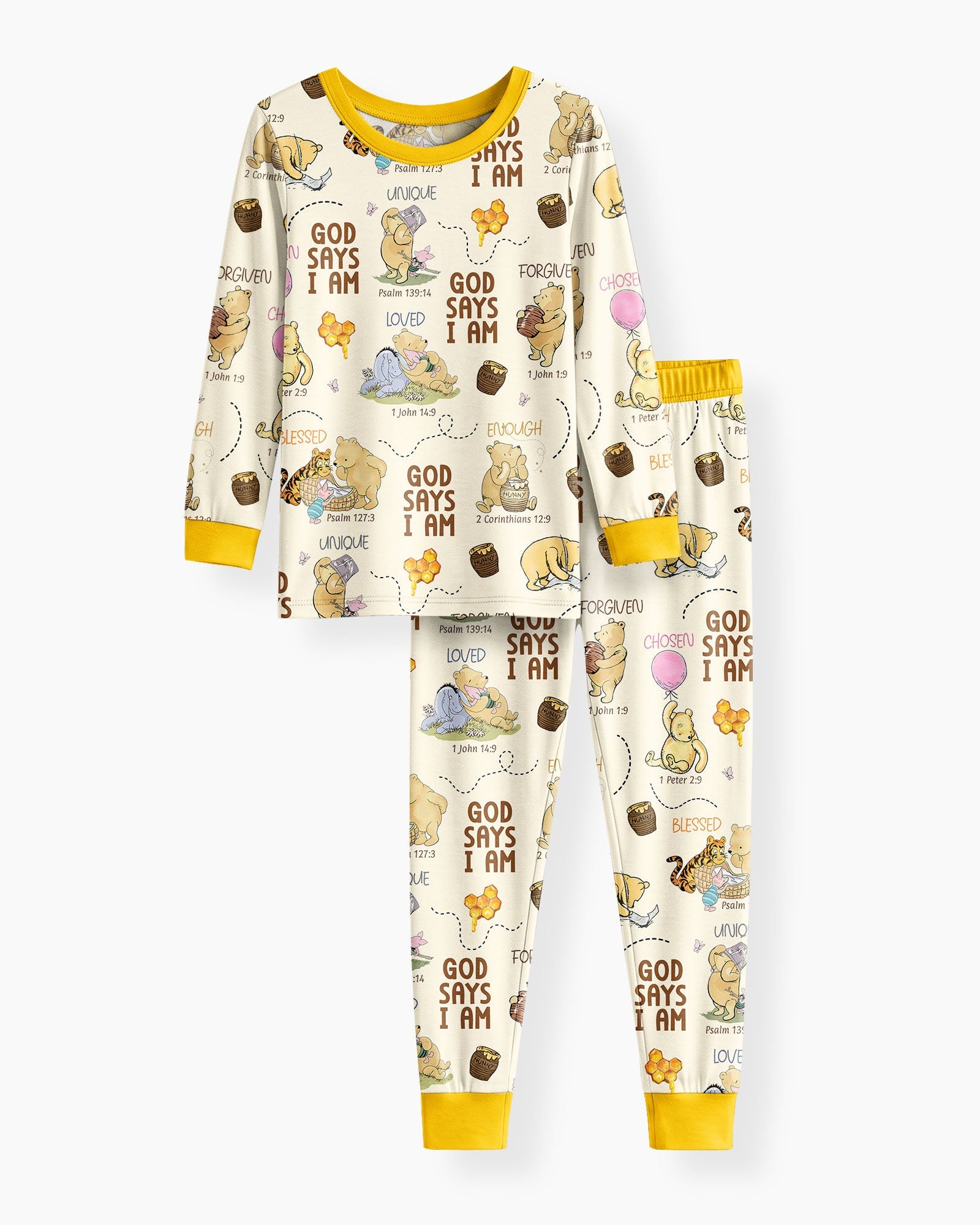 God Says I Am – Little Blessings Bamboo Two Piece Long Sleeve Pajama Set