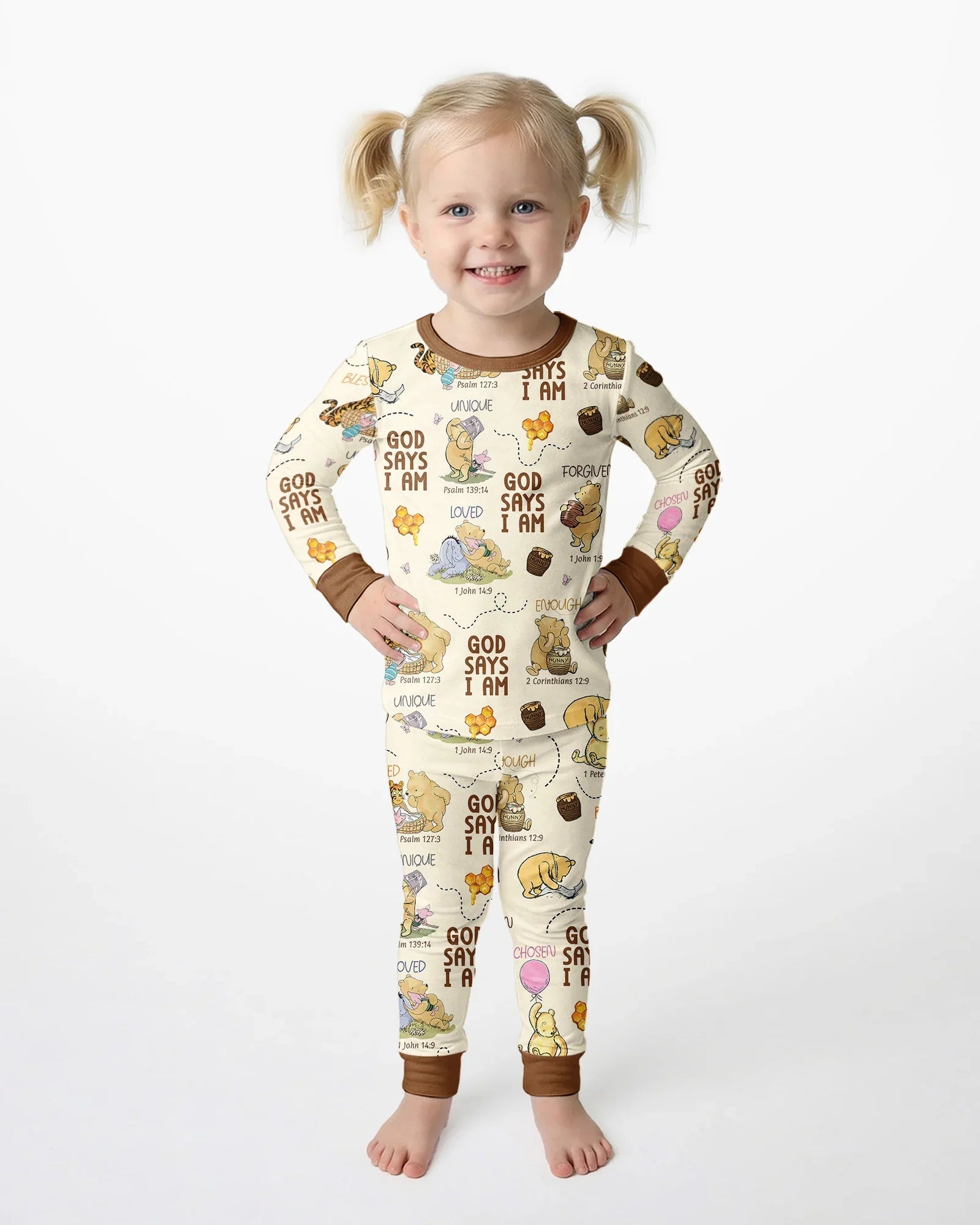 God Says I Am – Little Blessings Bamboo Two Piece Long Sleeve Pajama Set