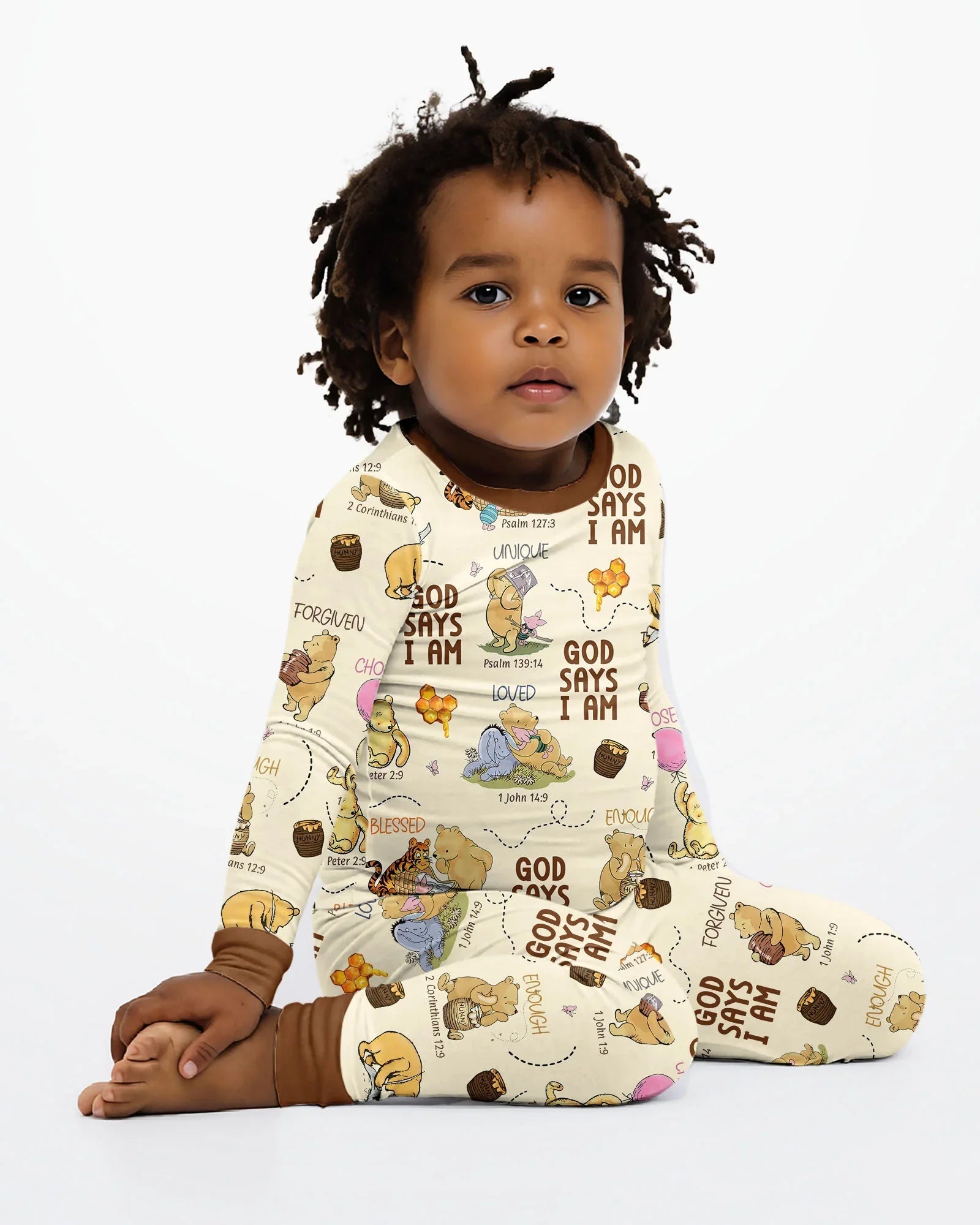 God Says I Am – Little Blessings Bamboo Two Piece Long Sleeve Pajama Set
