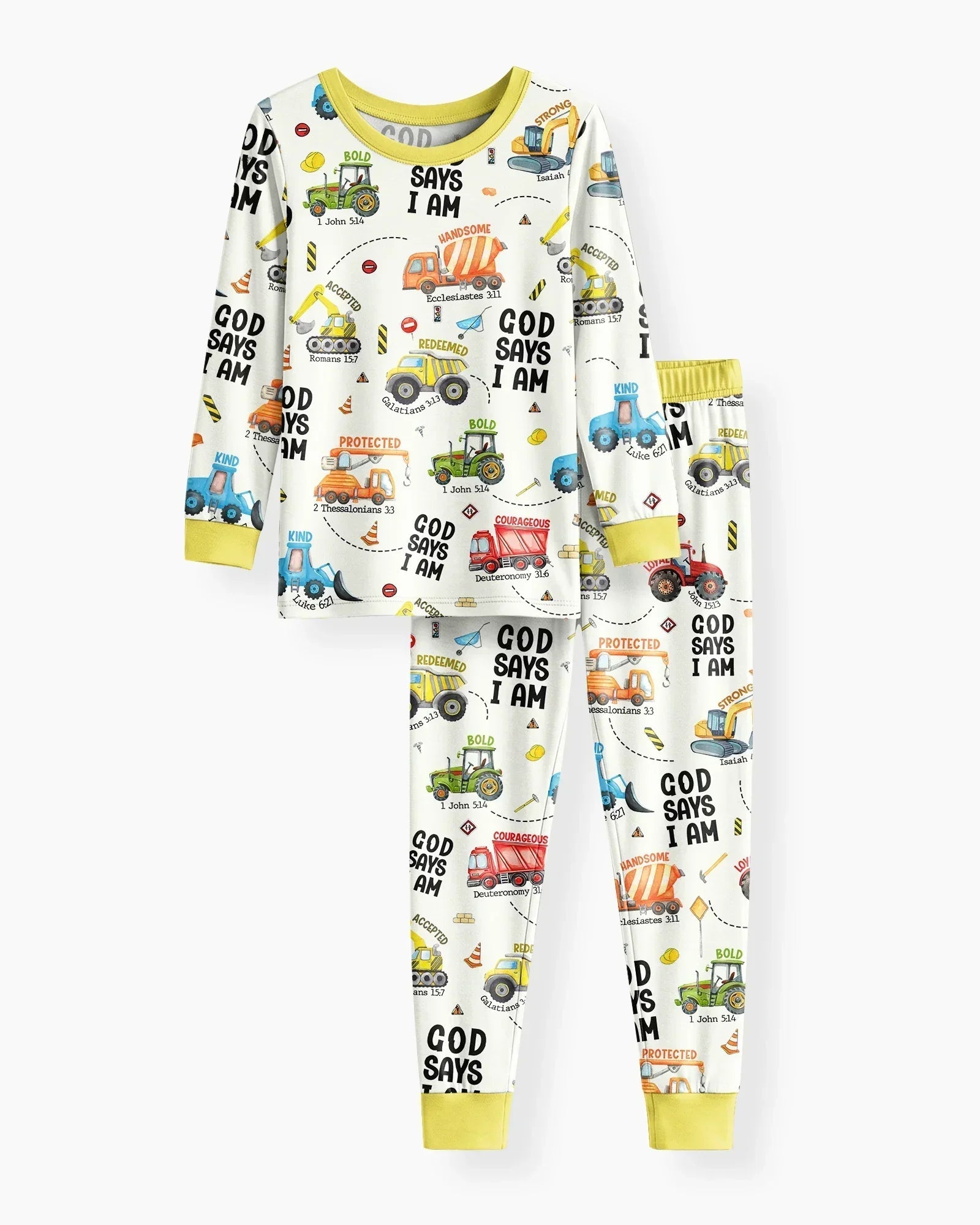 God Says I Am Boy Bamboo Two Piece Long Sleeve Pajama Set