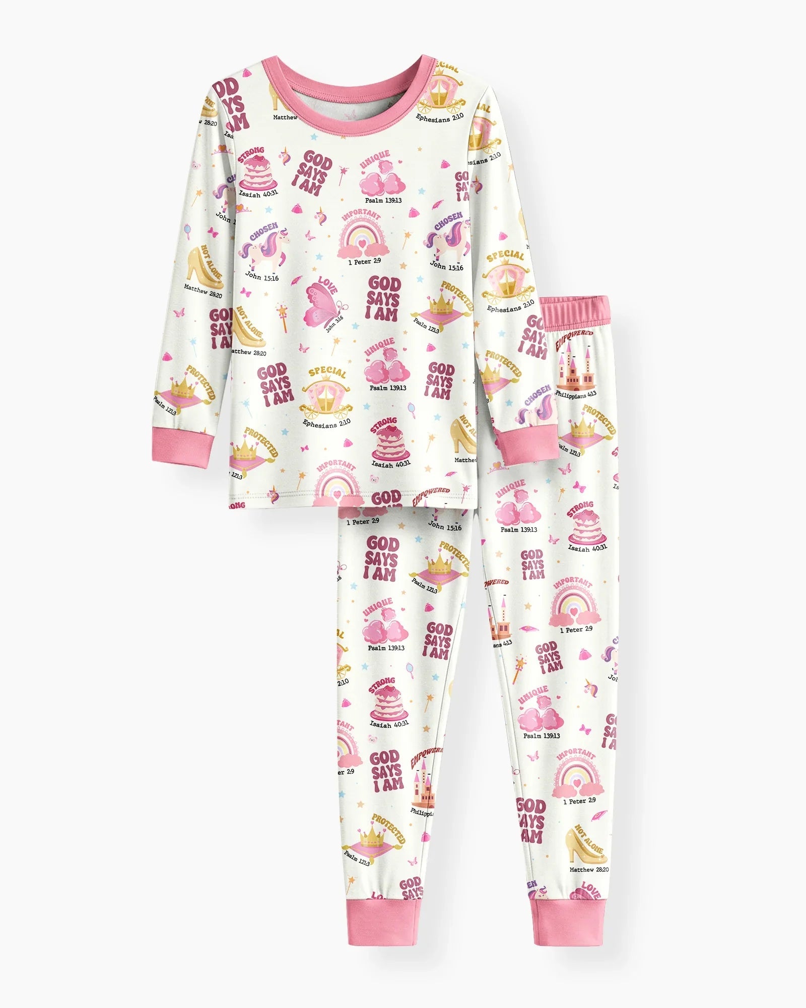 God Says I Am Girl Bamboo Two Piece Long Sleeve Pajama Set