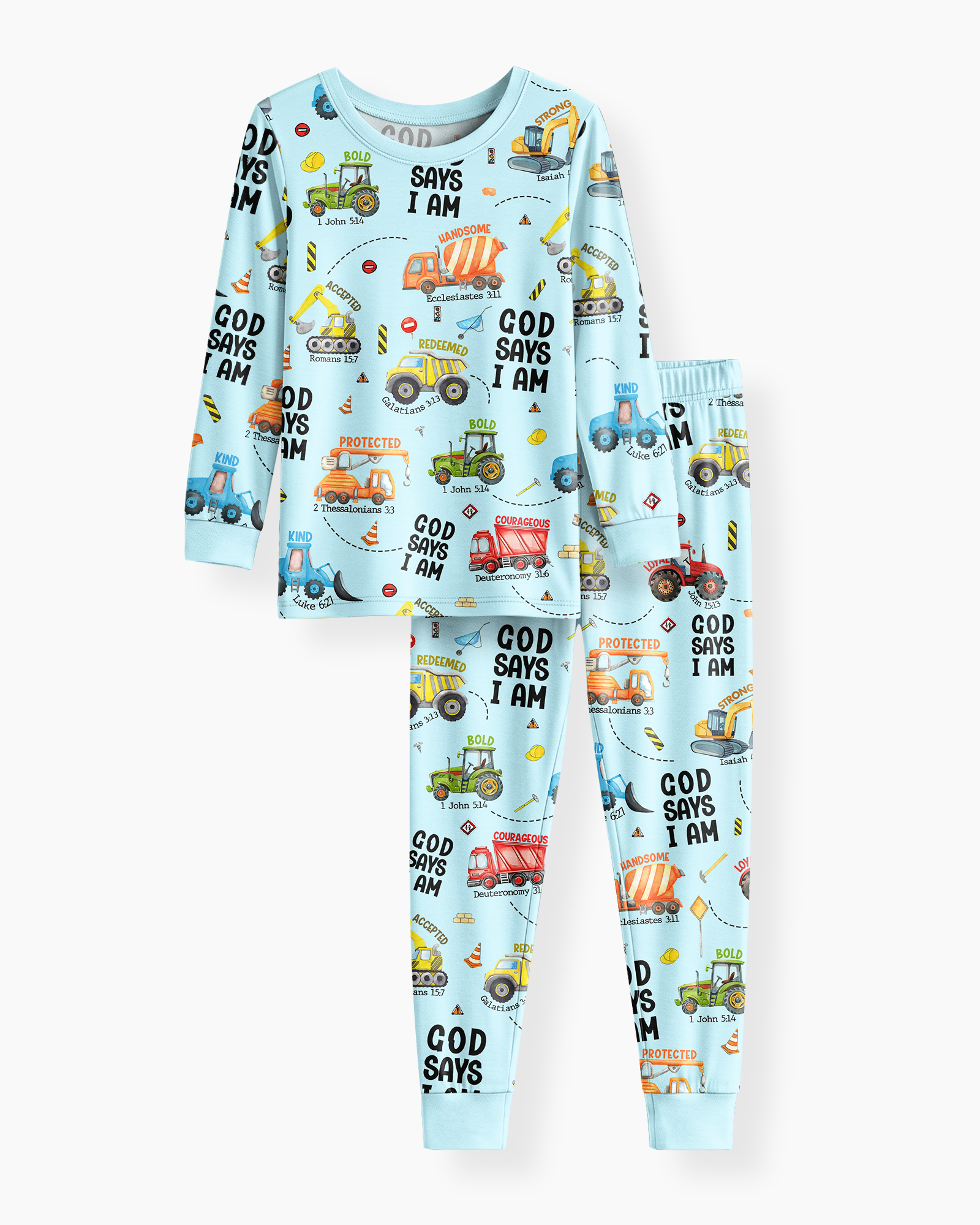 God Says I Am Boy Bamboo Two Piece Long Sleeve Pajama Set