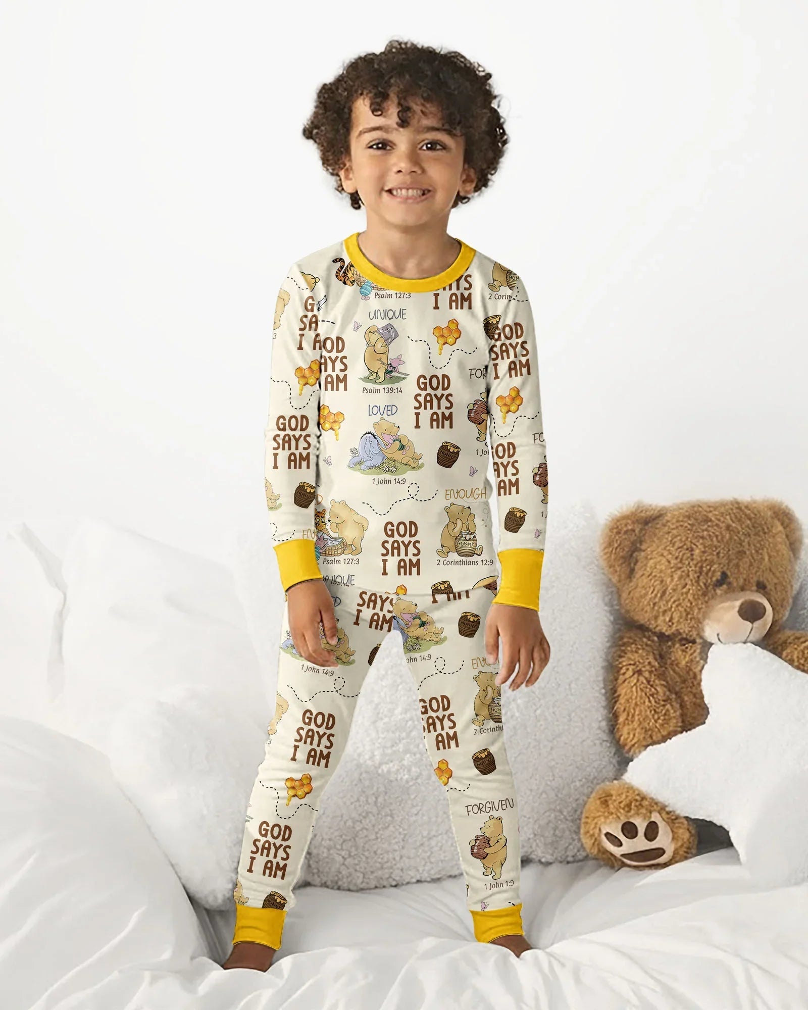 God Says I Am – Little Blessings Bamboo Two Piece Long Sleeve Pajama Set