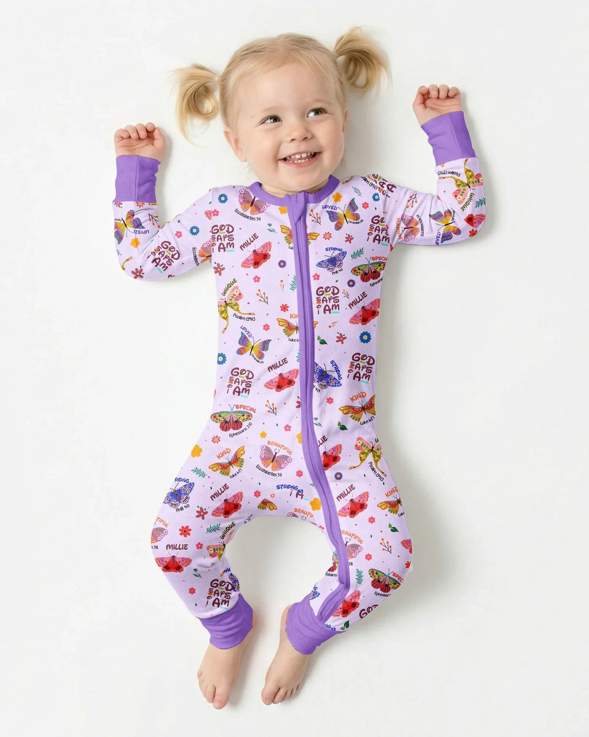 Custom Name God Says I Am Butterfly Bamboo Convertible Zippy