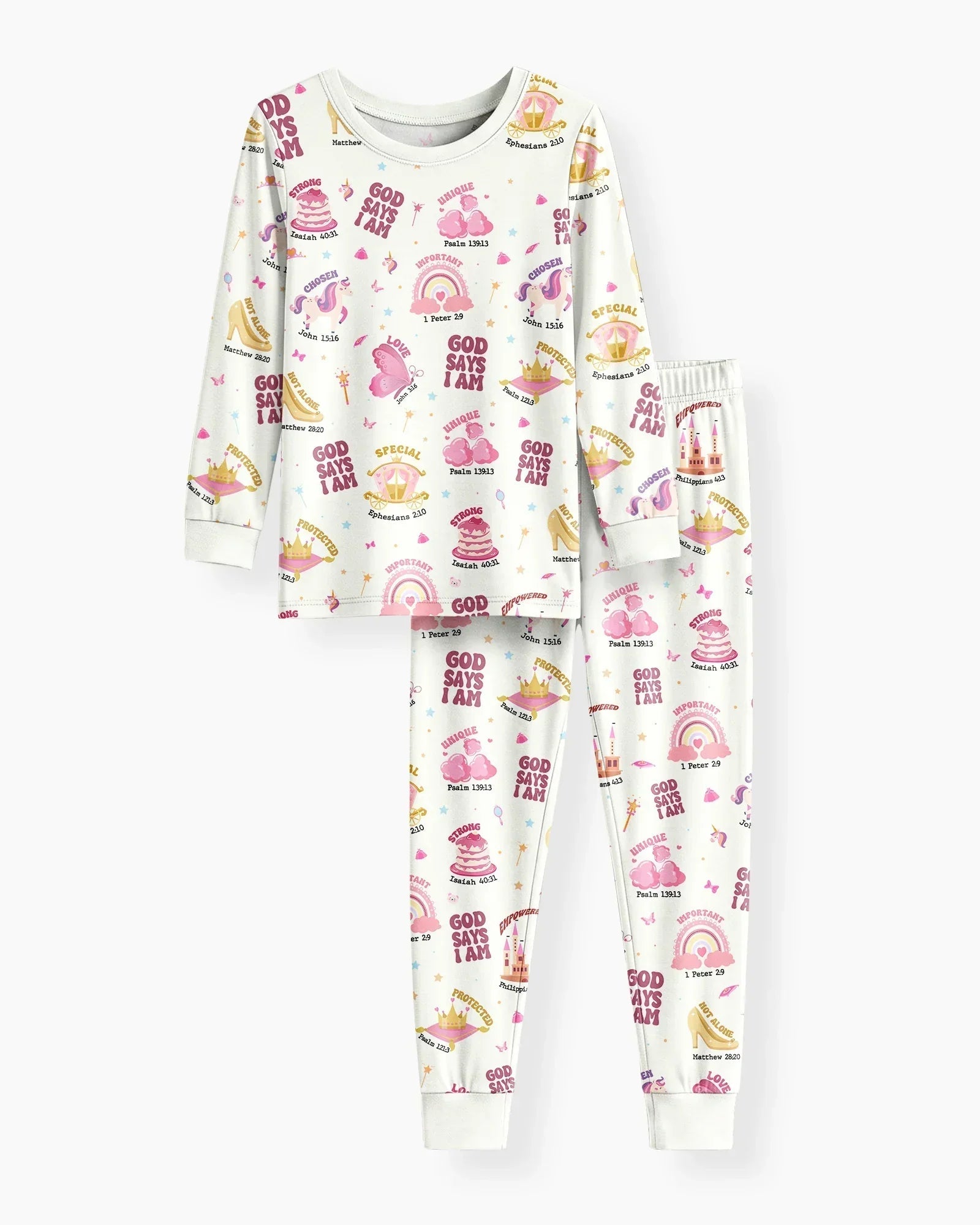 God Says I Am Girl Bamboo Two Piece Long Sleeve Pajama Set