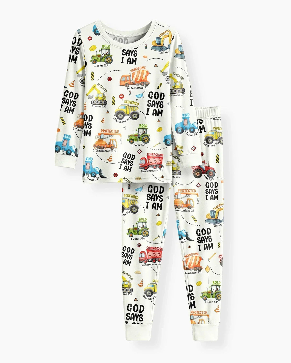 God Says I Am Boy Bamboo Two Piece Long Sleeve Pajama Set