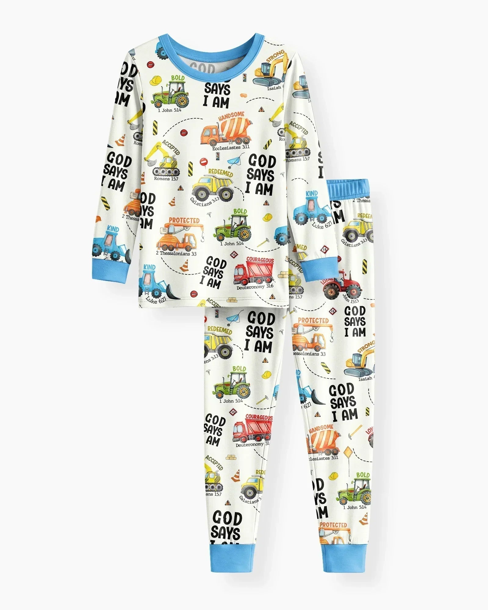 God Says I Am Boy Bamboo Two Piece Long Sleeve Pajama Set