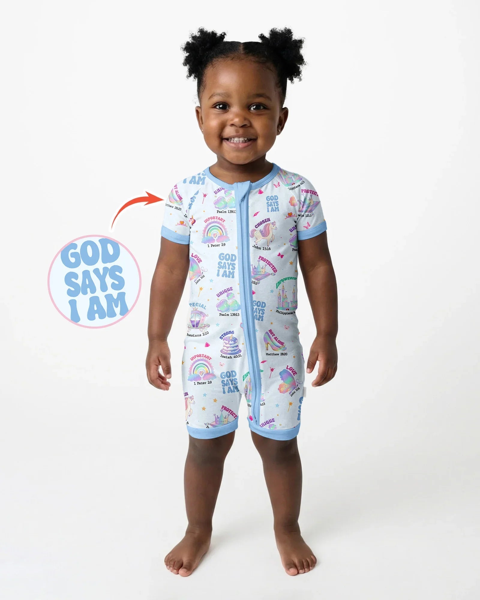 God Says I Am Girl Bamboo Shorty Zippy