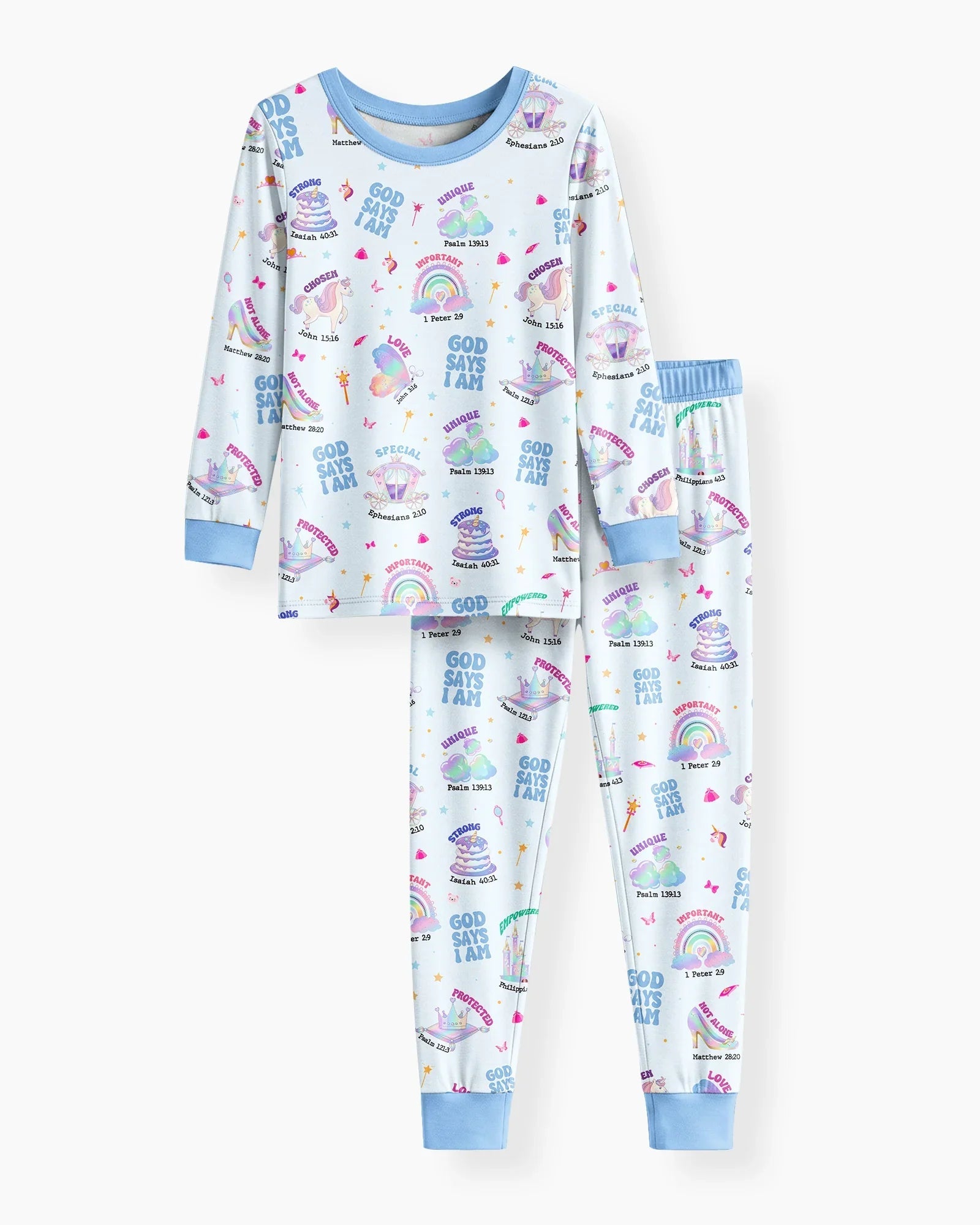 God Says I Am Girl Bamboo Two Piece Long Sleeve Pajama Set