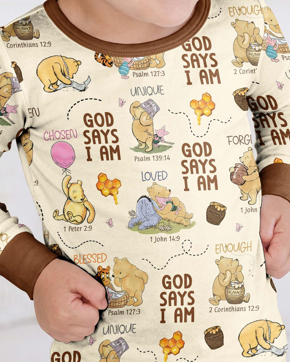 God Says I Am – Little Blessings Bamboo Two Piece Long Sleeve Pajama Set