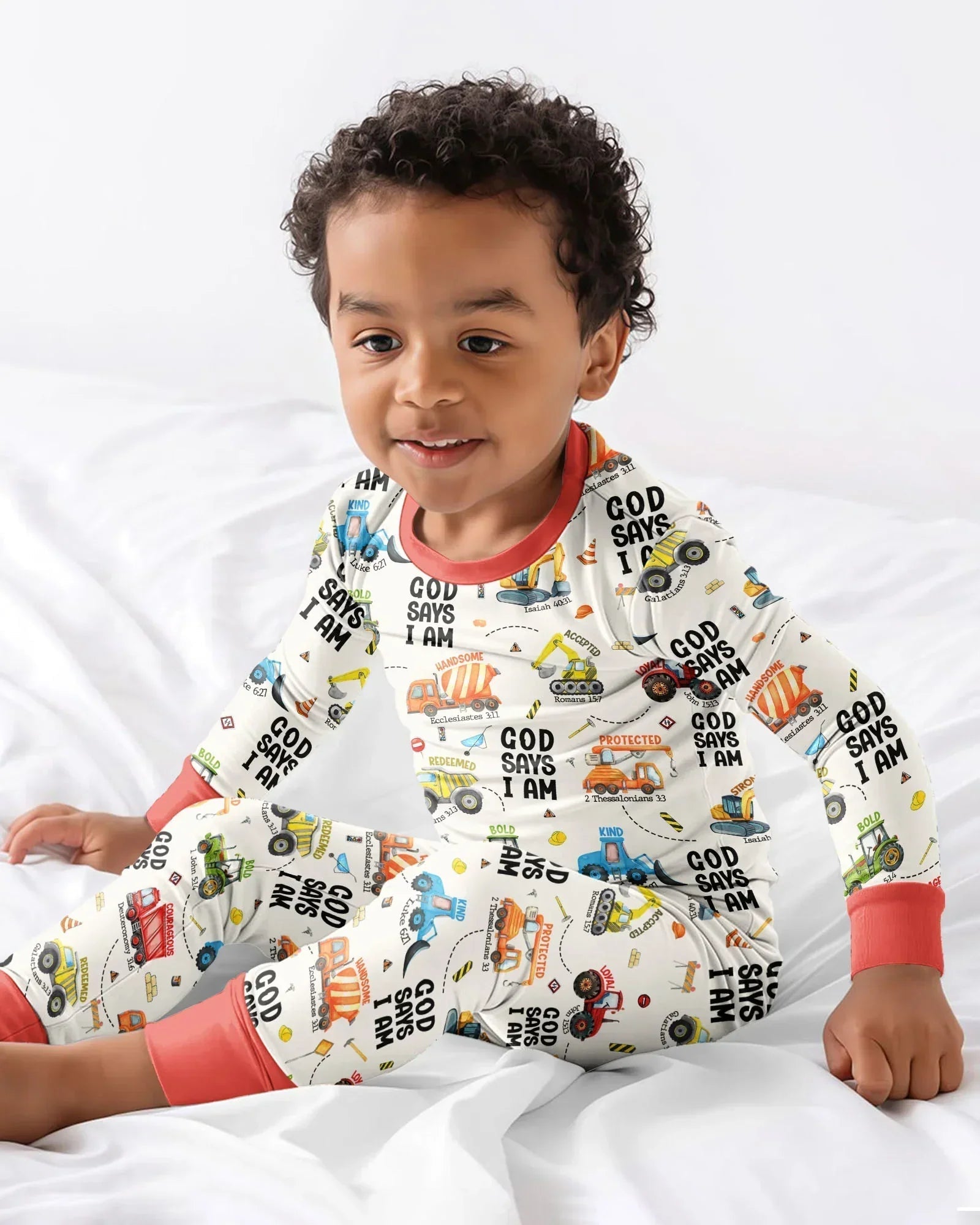 God Says I Am Boy Bamboo Two Piece Long Sleeve Pajama Set