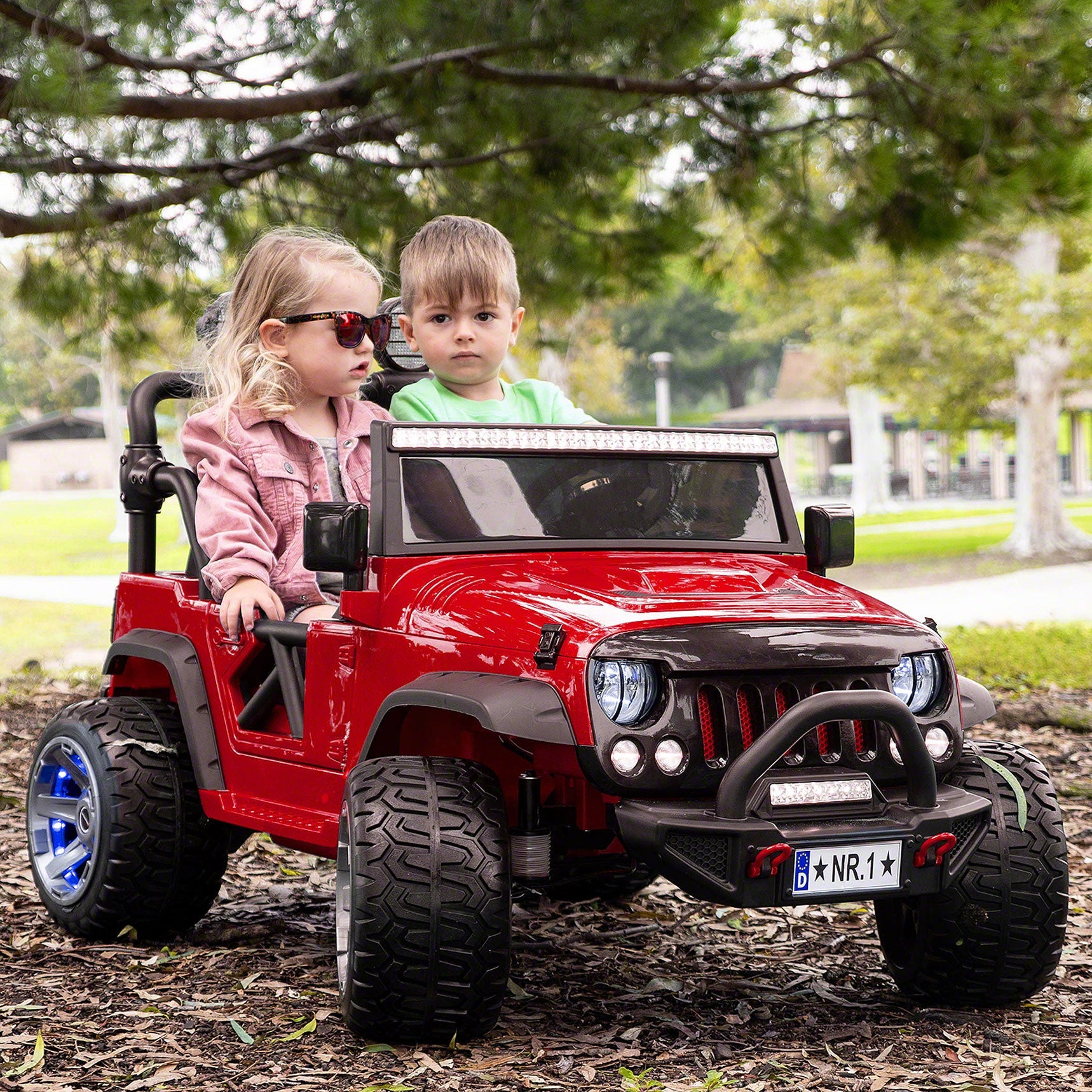 Trail Explorer 12v Kids Ride-on Car Truck With R/c Parental Remote | Cherry Red
