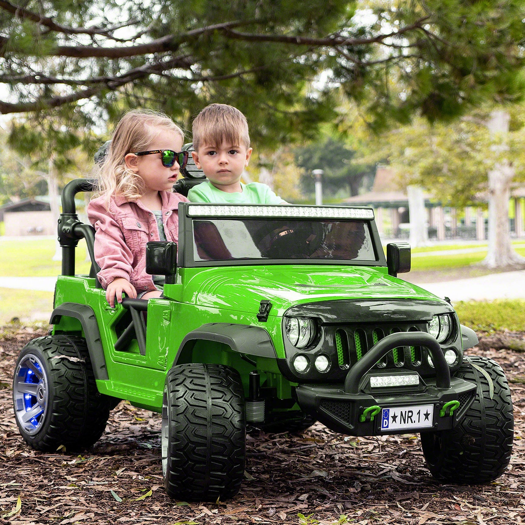 Trail Explorer 12v Kids Ride-on Car Truck With R/c Parental Remote | Green