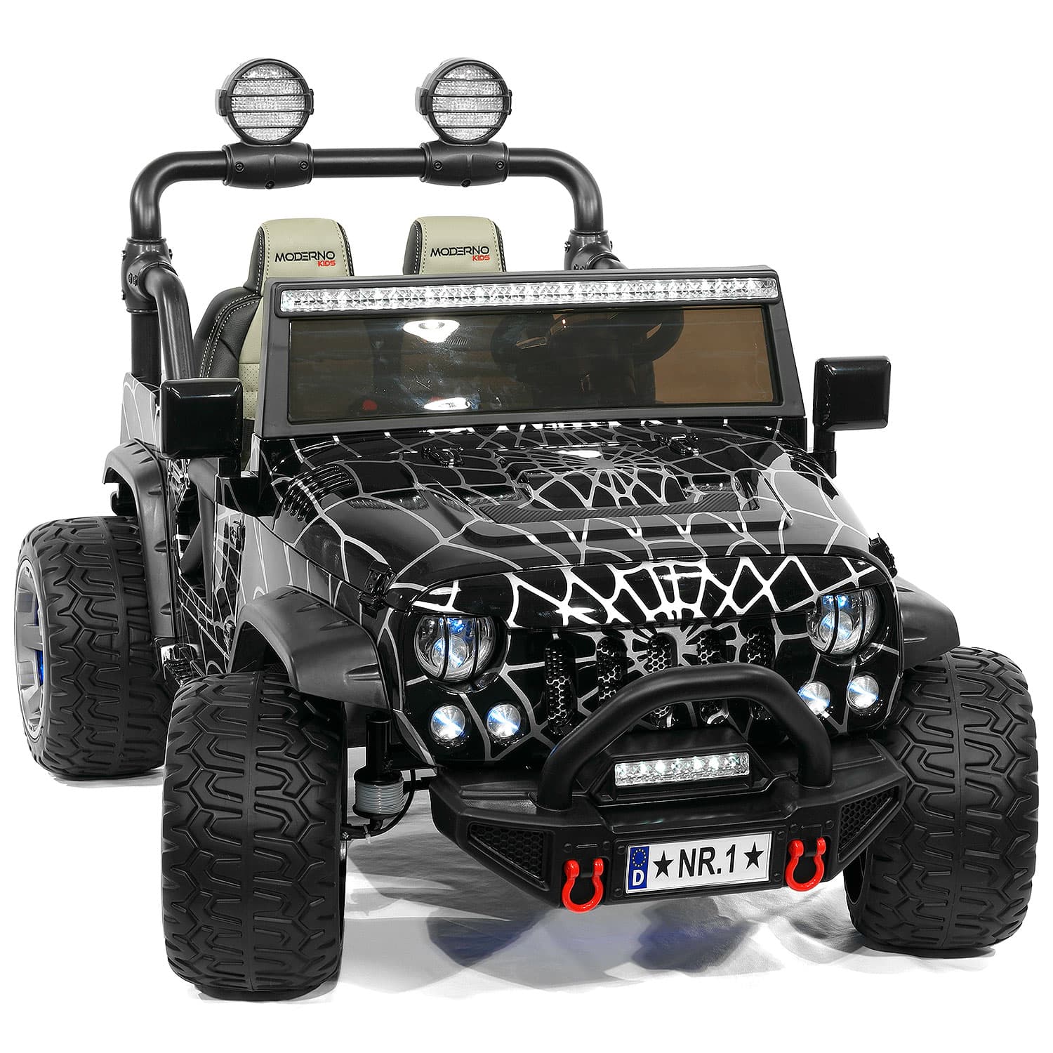 Trail Explorer 24v Kids Ride-on Car Truck With R/c Parental Remote | Spider Black