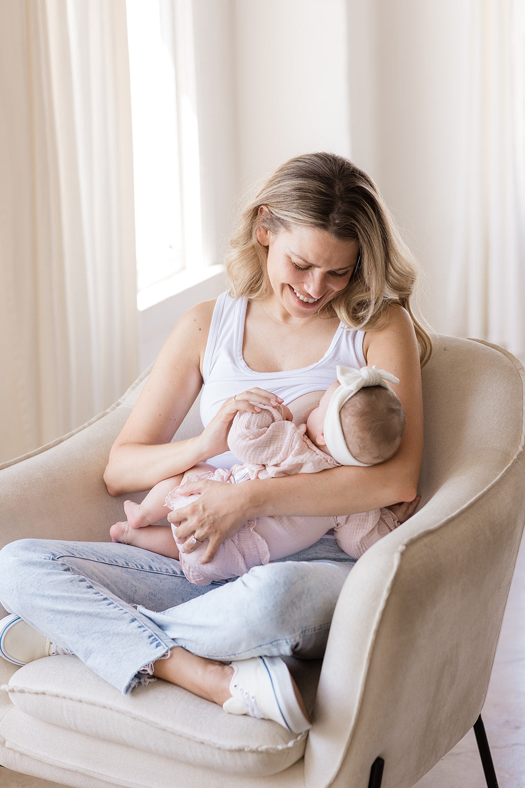 Everywhere Breastfeeding Tank Top - White