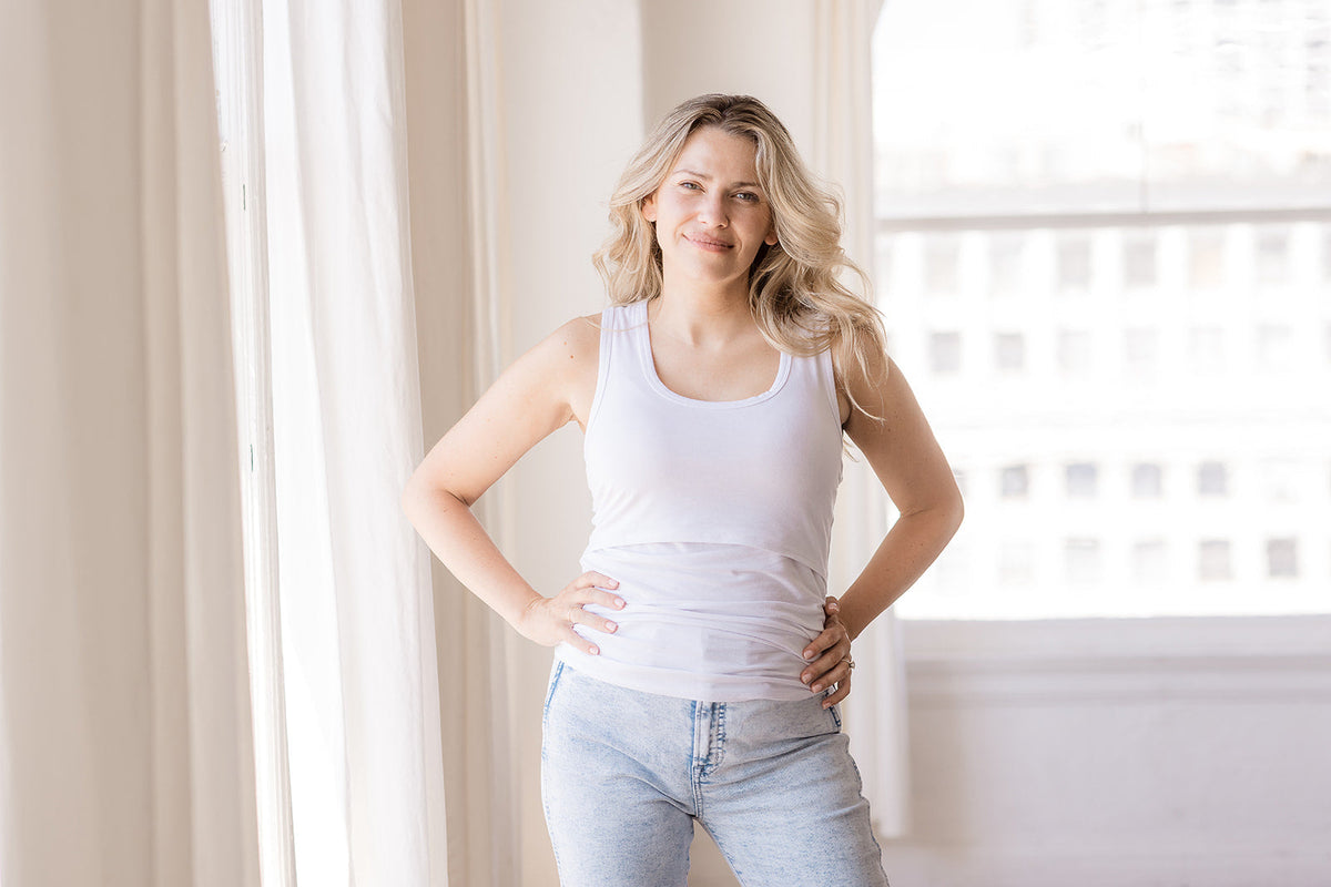 Everywhere Breastfeeding Tank Top - White