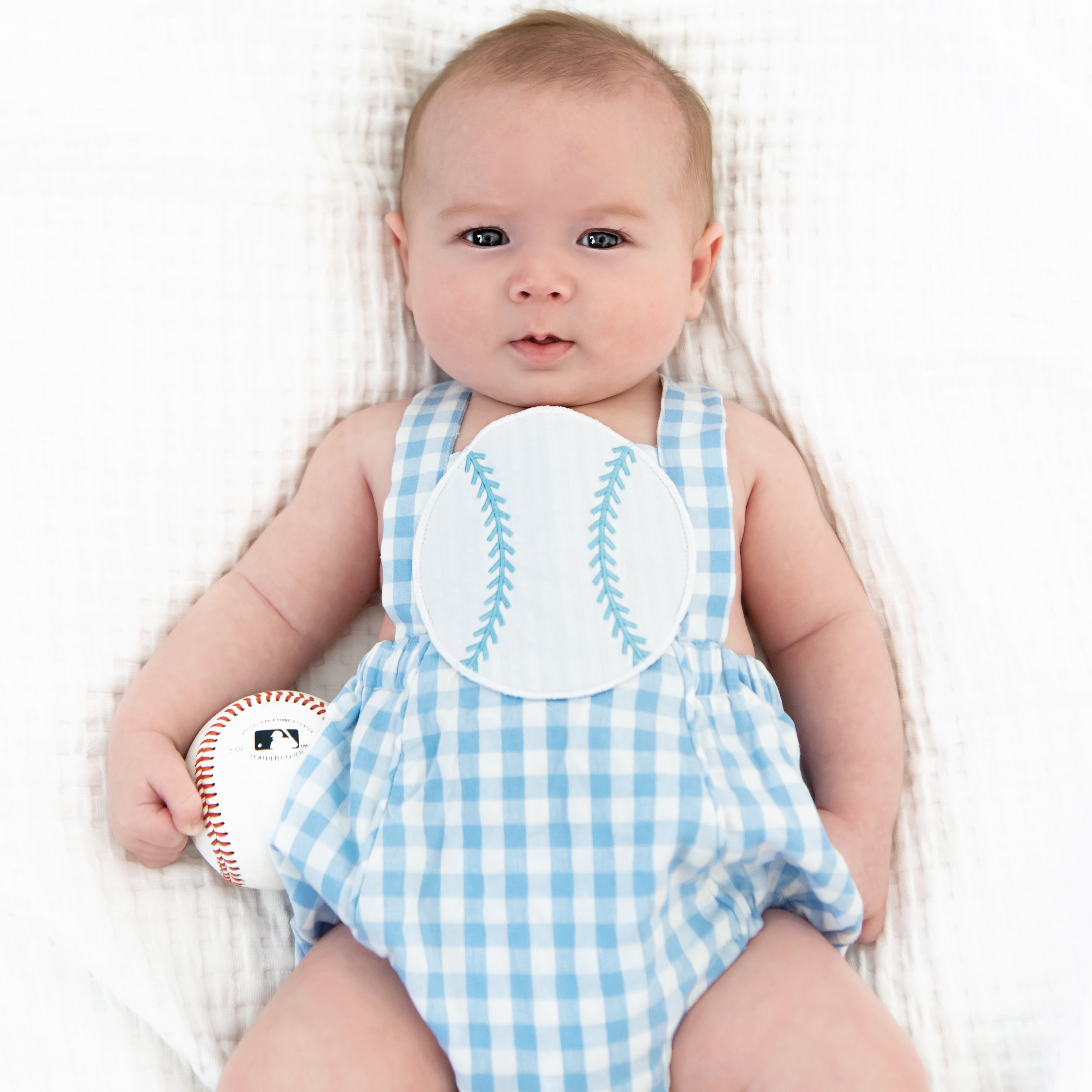 Blue Baseball Sunsuit