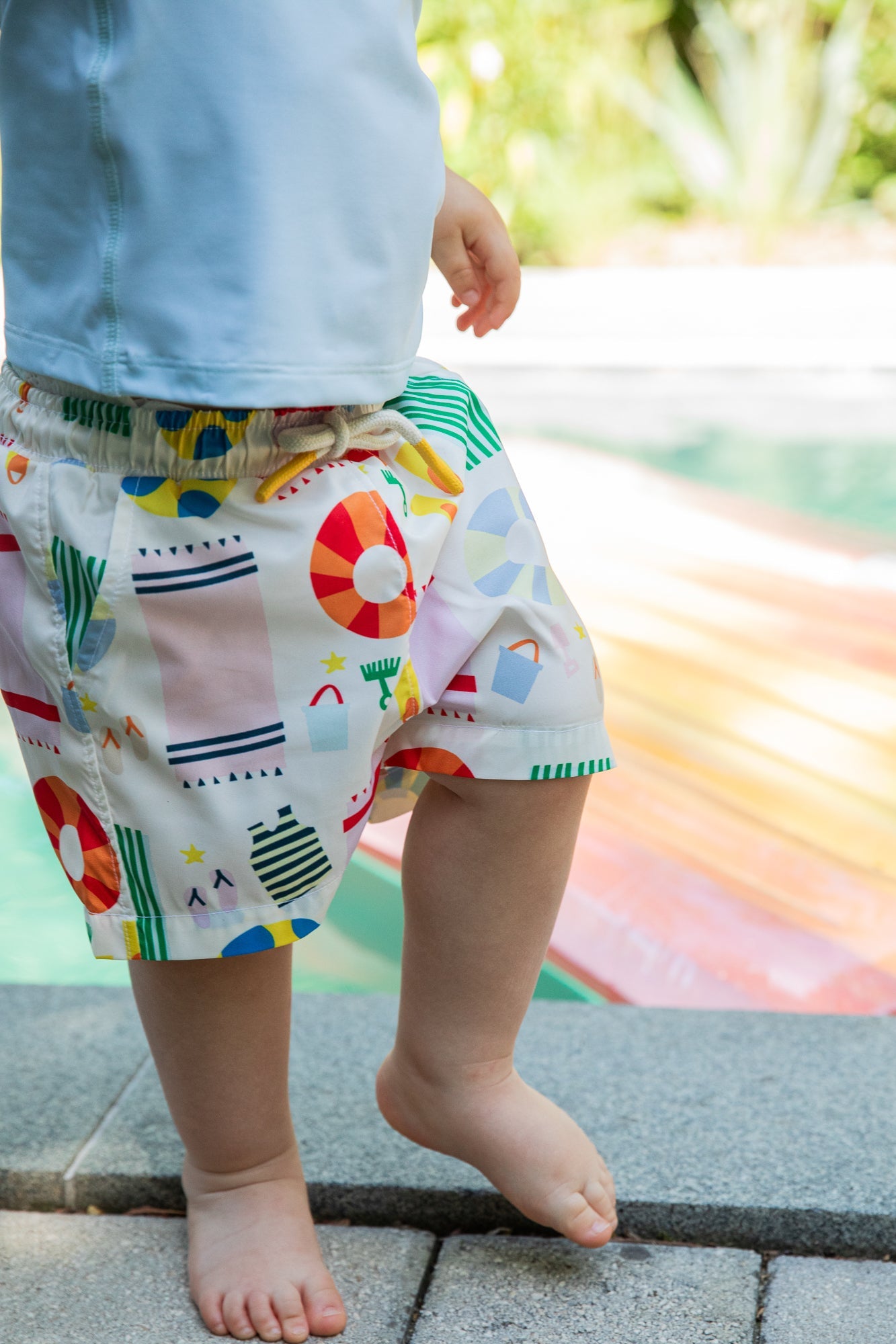 Upf 50+ Recycled Fishing Net Beach Baby Swim Trunk