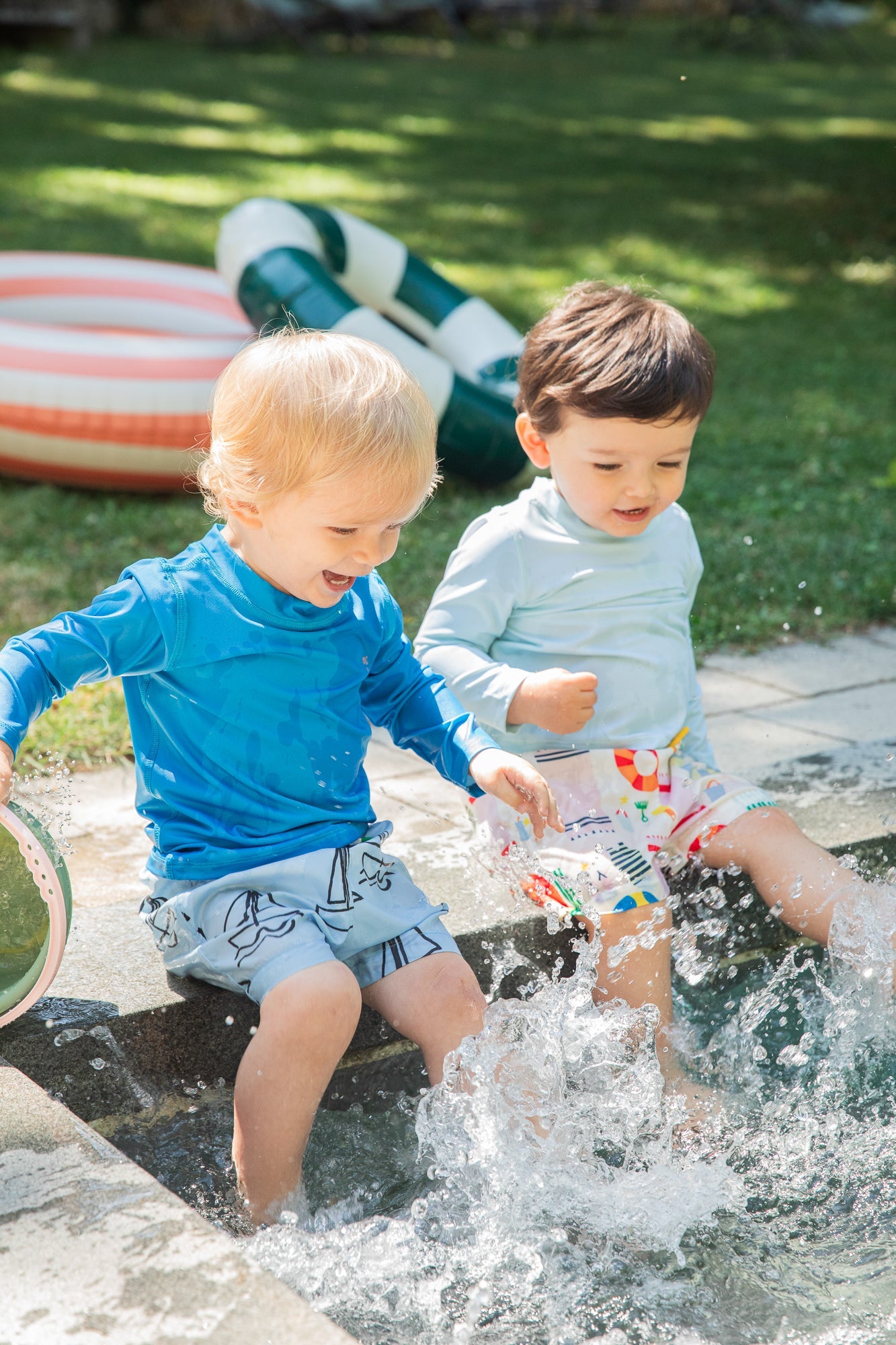 Upf 50+ Recycled Fishing Net Sailboats Kid Swim Trunk