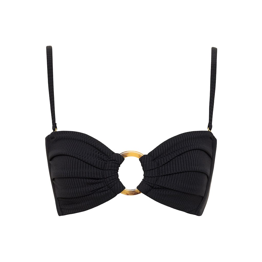 Black Rib Tori Bandeau Bikini Top