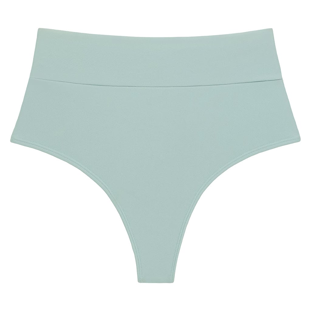 Powder Blue Added Coverage High Rise Bikini Bottom