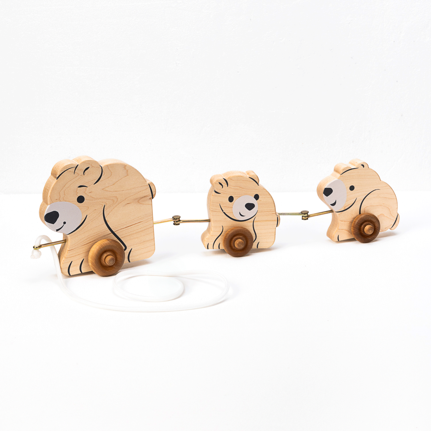 Pull Toy - The 3 Bears | Maple Wood | Made In The Usa 🇺🇸