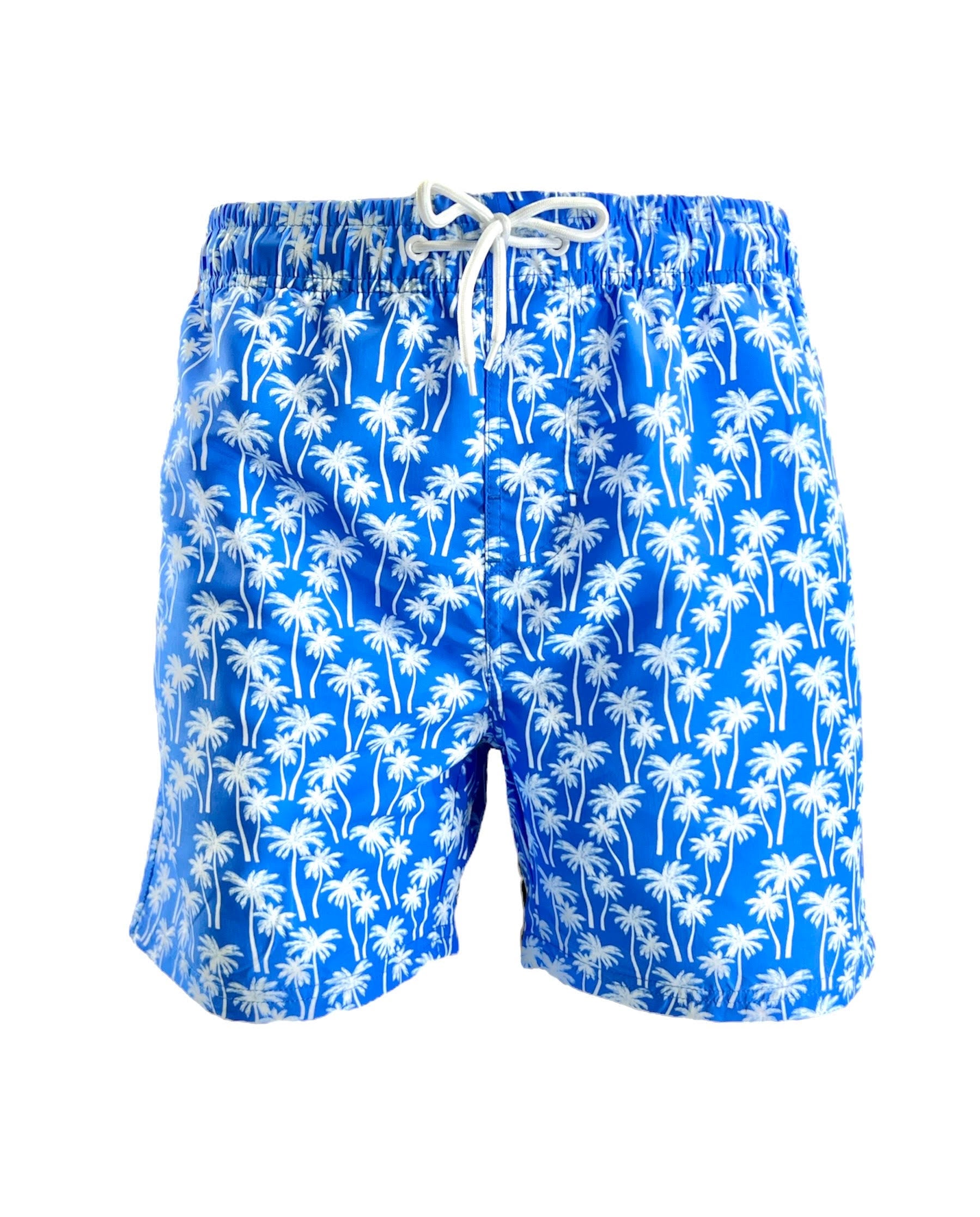 F1701-wht Plams On Blue