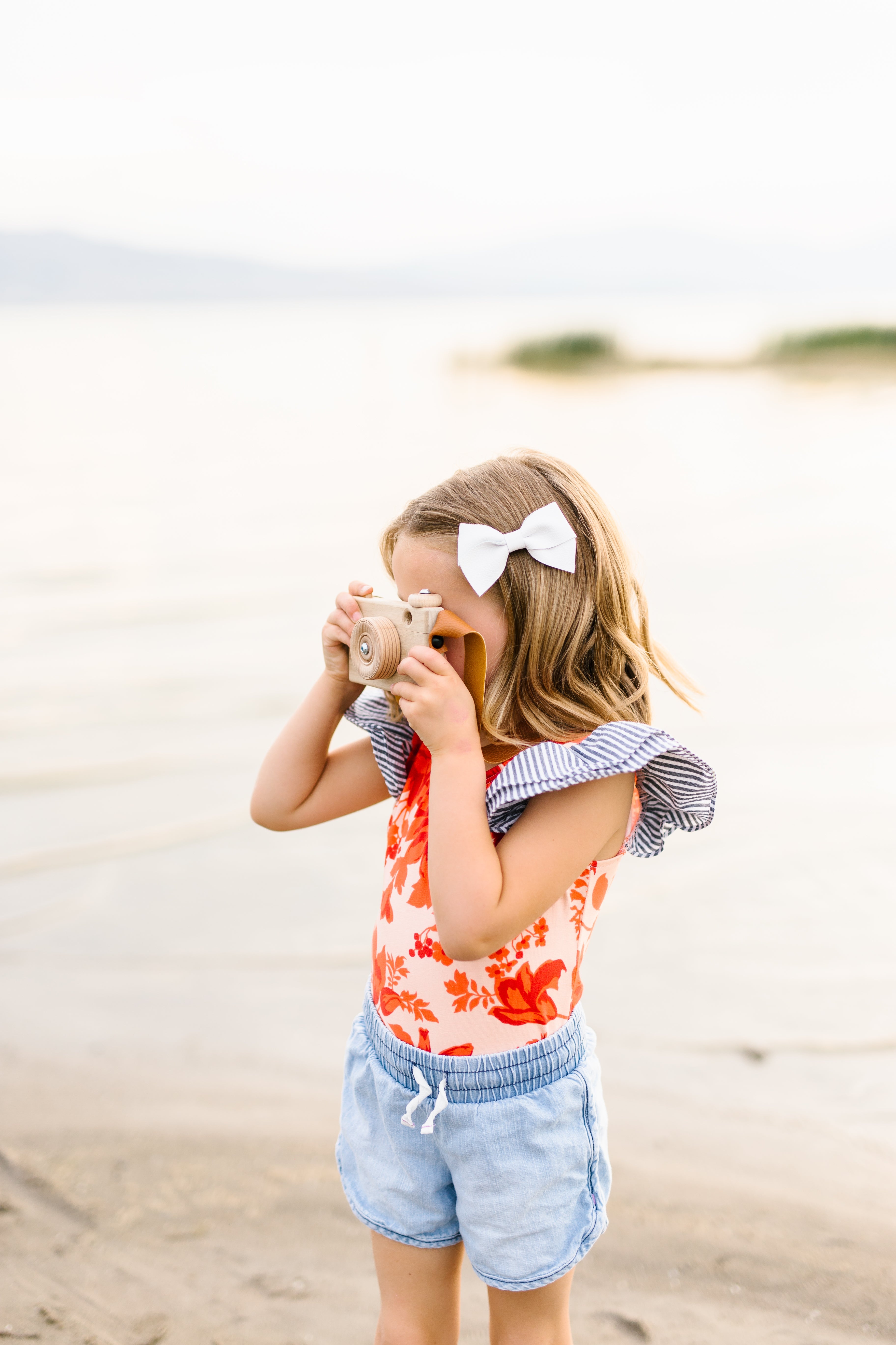 White | Big Leather Bow