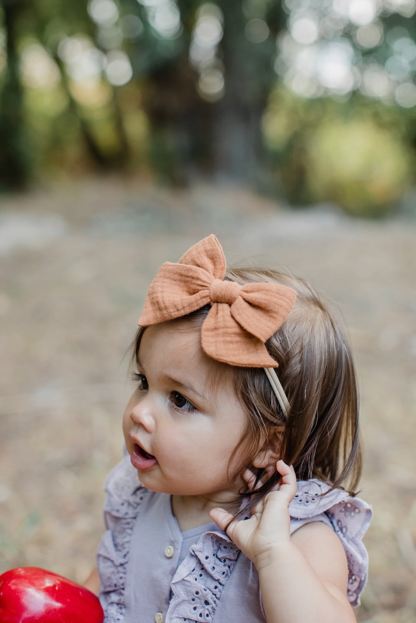 Copper | Gauze Oversized Hand-tied Bow