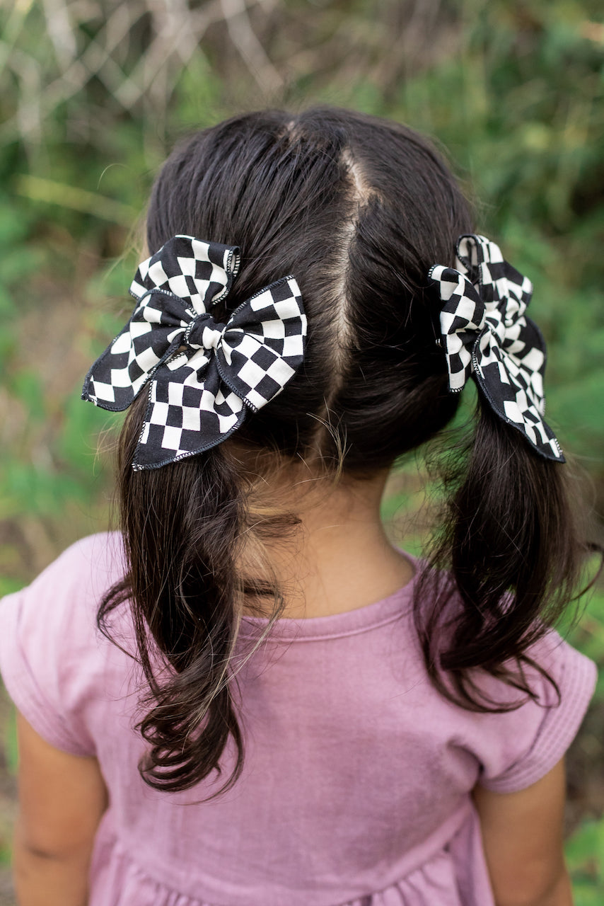 Checkers | Petite Party Bow