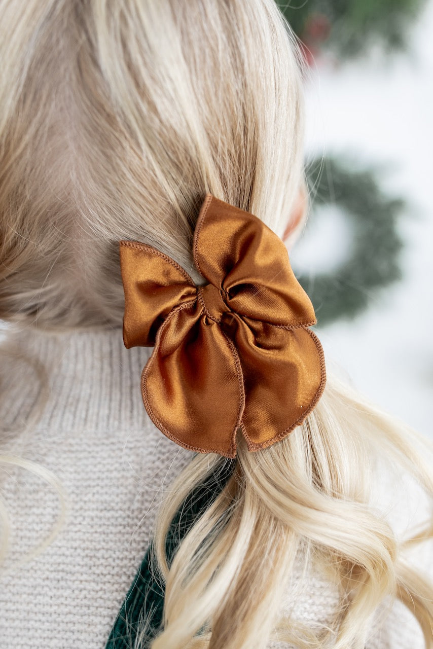 Chestnut | Pigtail Set - Petite Party Bow