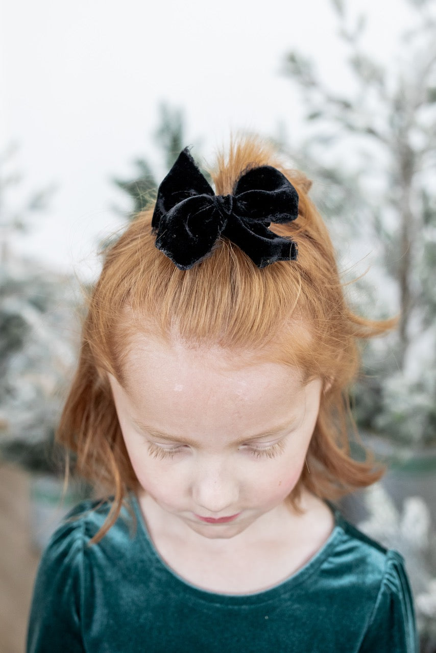 Coal | Velvet Ribbon Bow