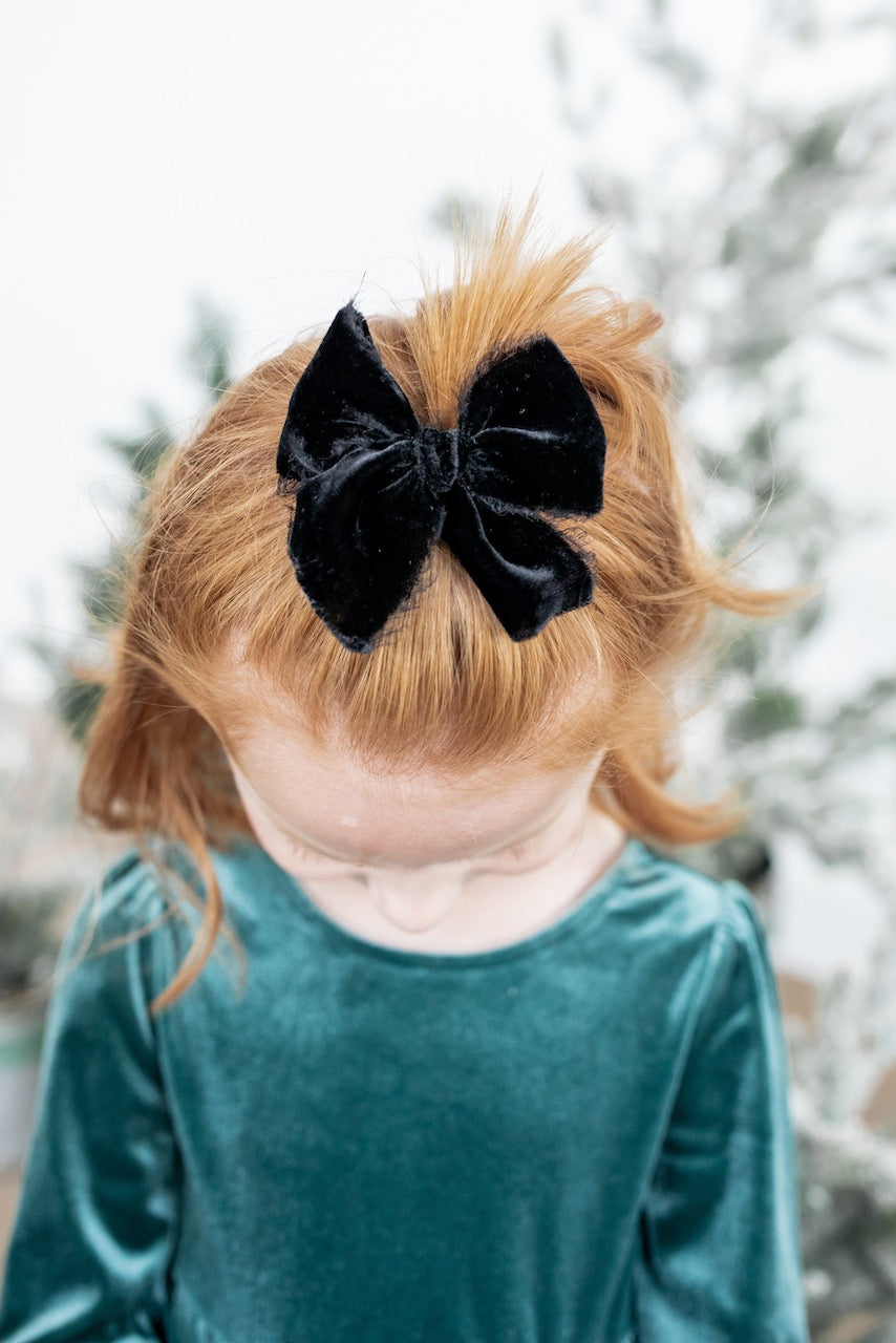 Coal | Velvet Ribbon Bow