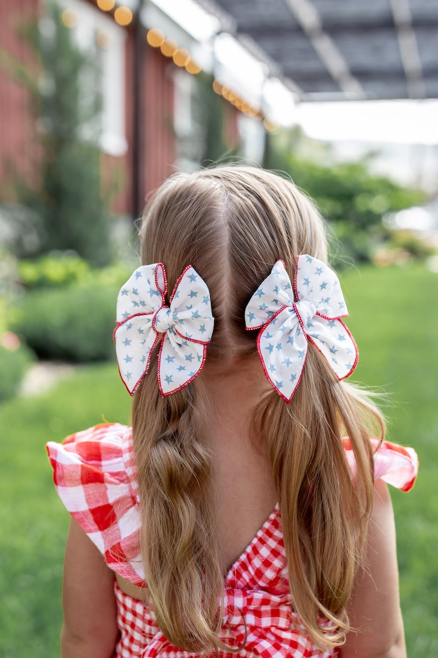 Star Spangled | Pigtail Set - Petite Party Bow