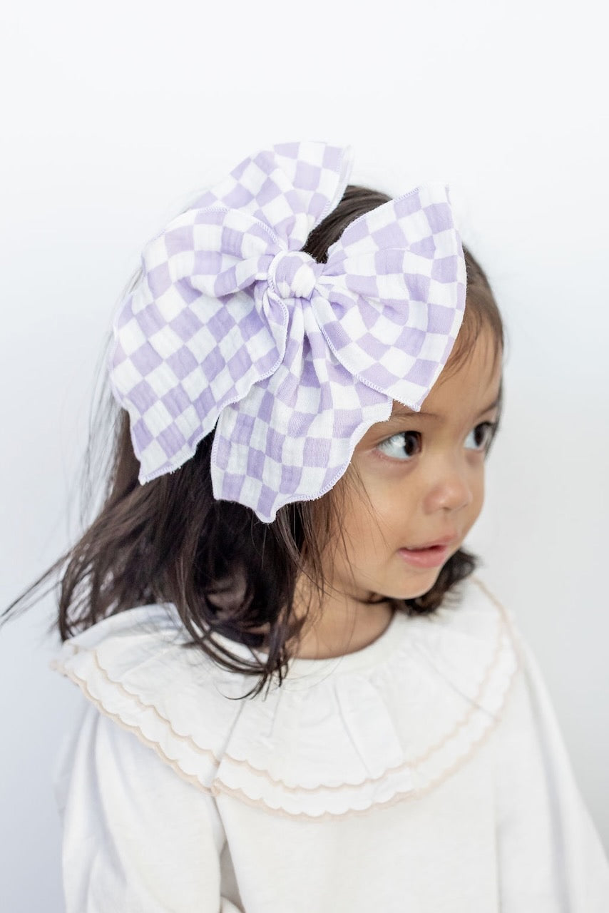 Checkerboard - Purple | Party Bow