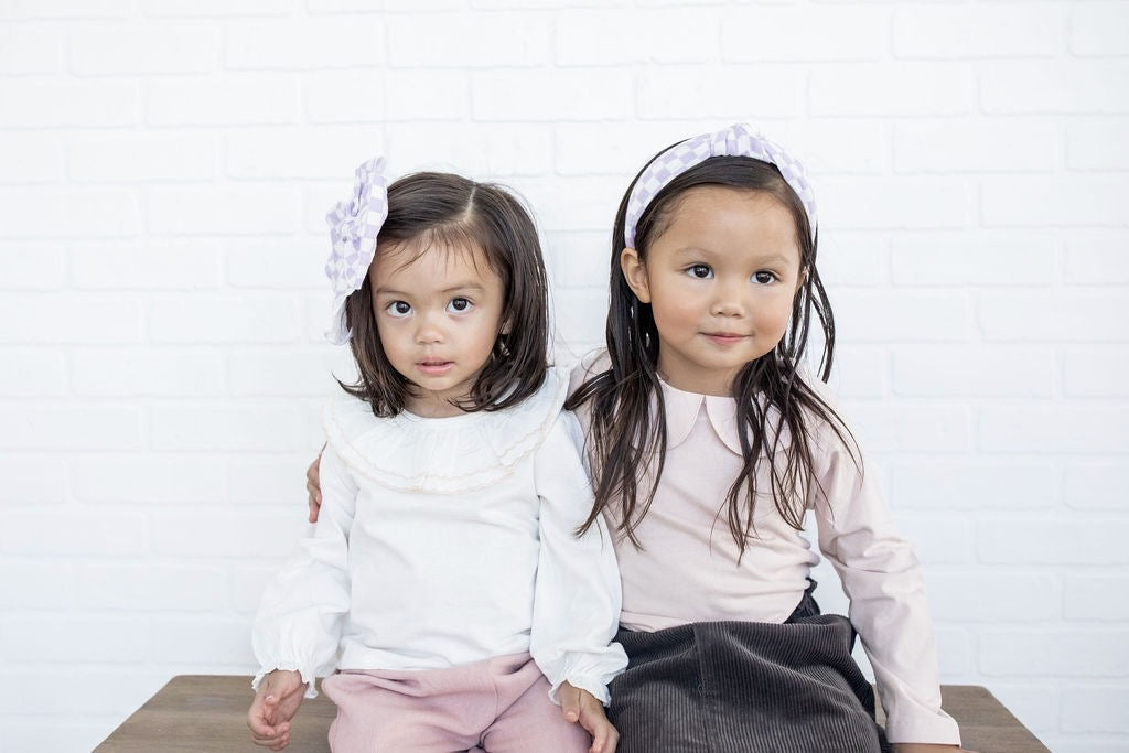 Checkerboard - Purple | Knotted Headband