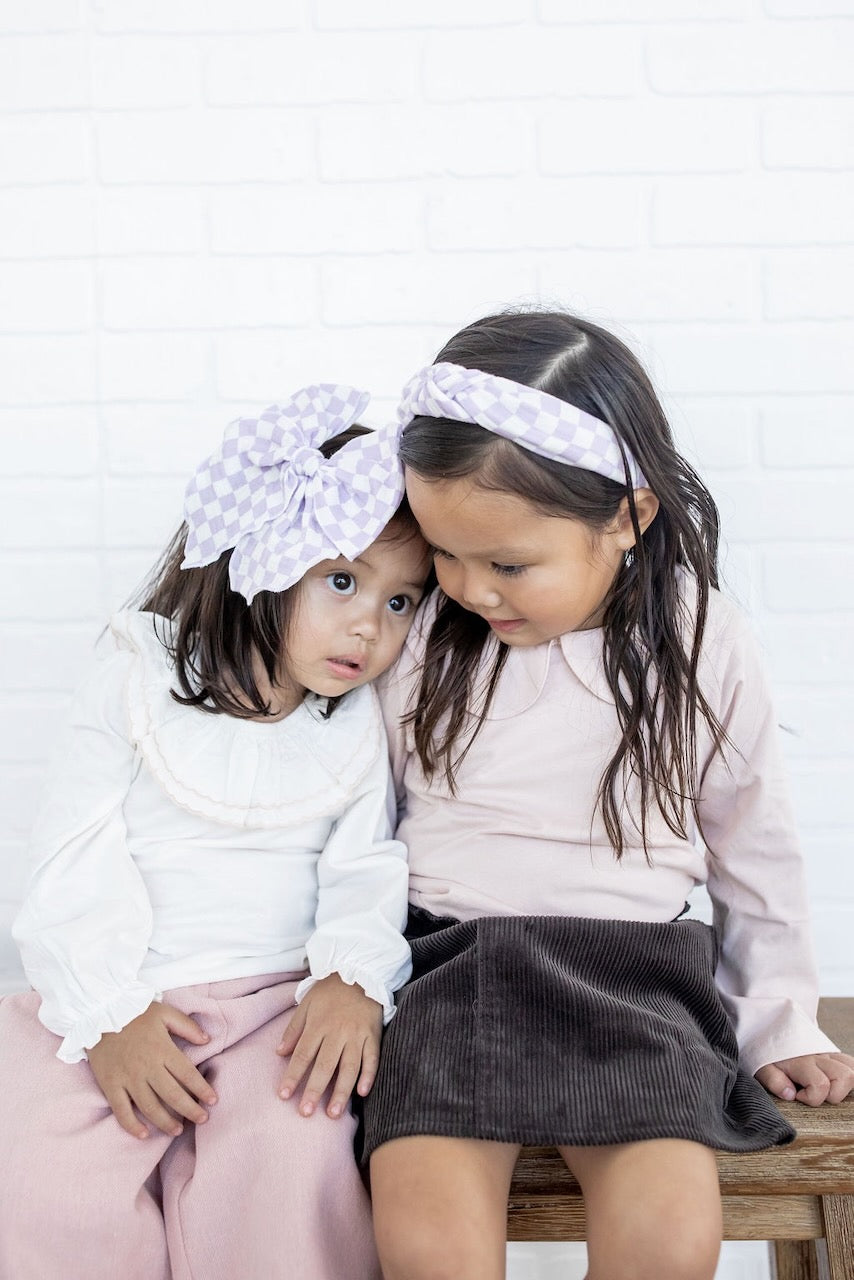 Checkerboard - Purple | Knotted Headband