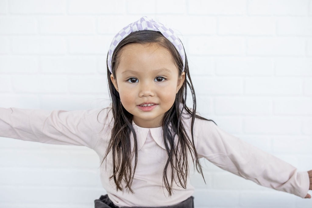 Checkerboard - Purple | Knotted Headband