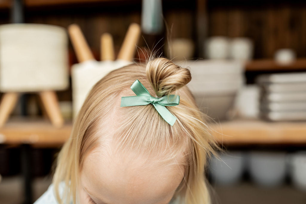 Sage | Mini Ribbon Bow Set