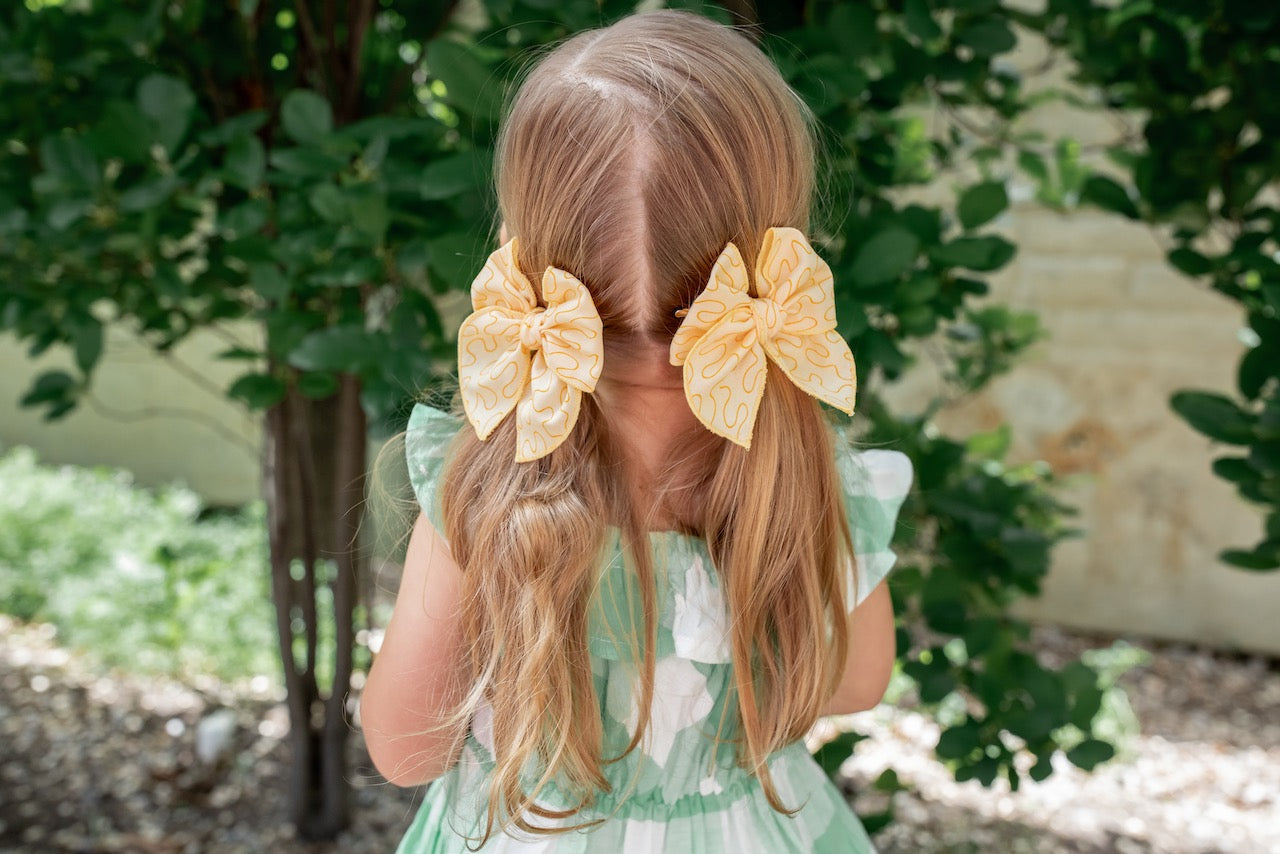 Lemonade | Pigtail Set - Petite Party Bow