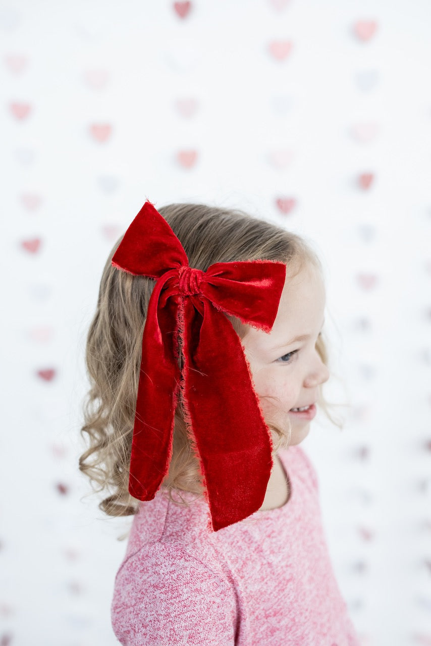 Crimson | Velvet Statement Ribbon Bow