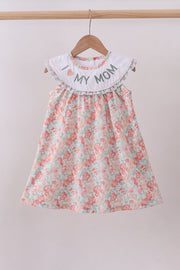 Floral I Love My Mom Embroidery Dress