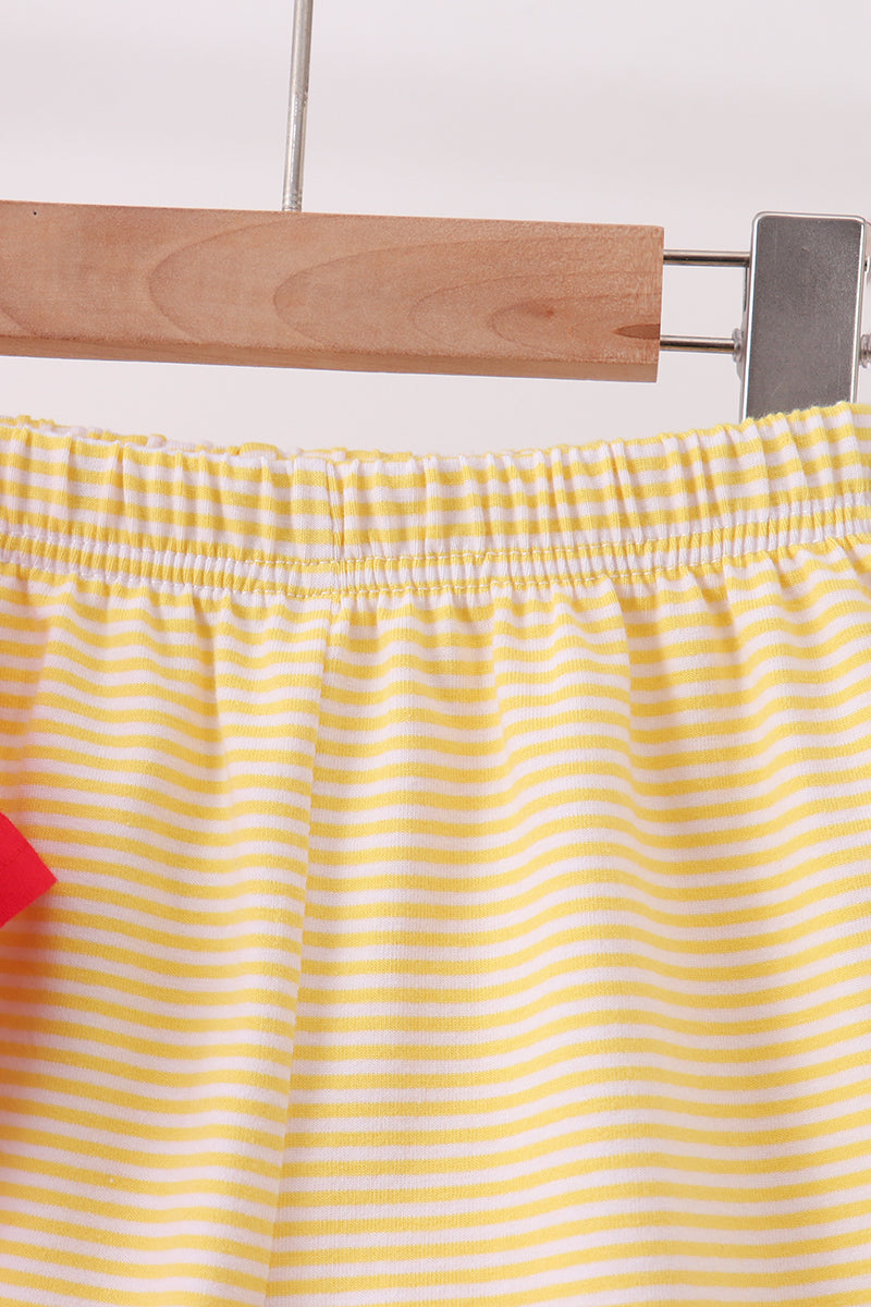 Red School Bus Applique Set