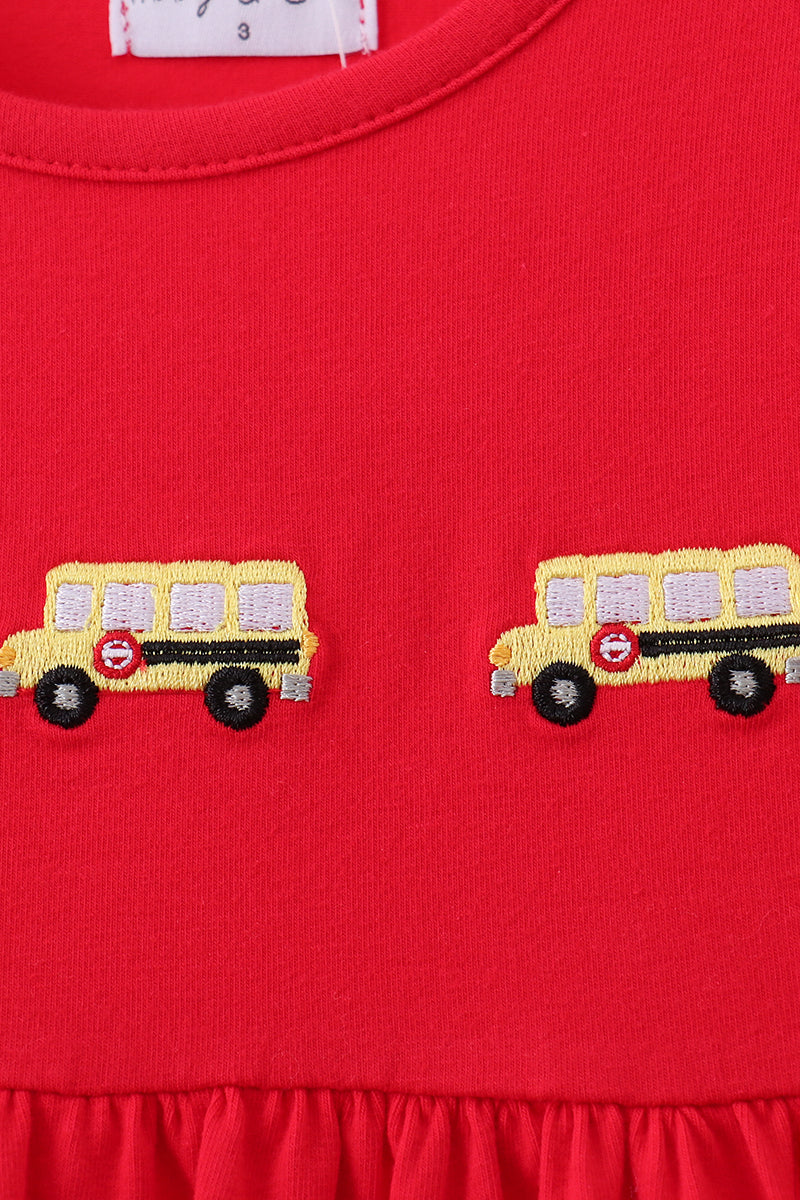 Red School Bus Bow Dress
